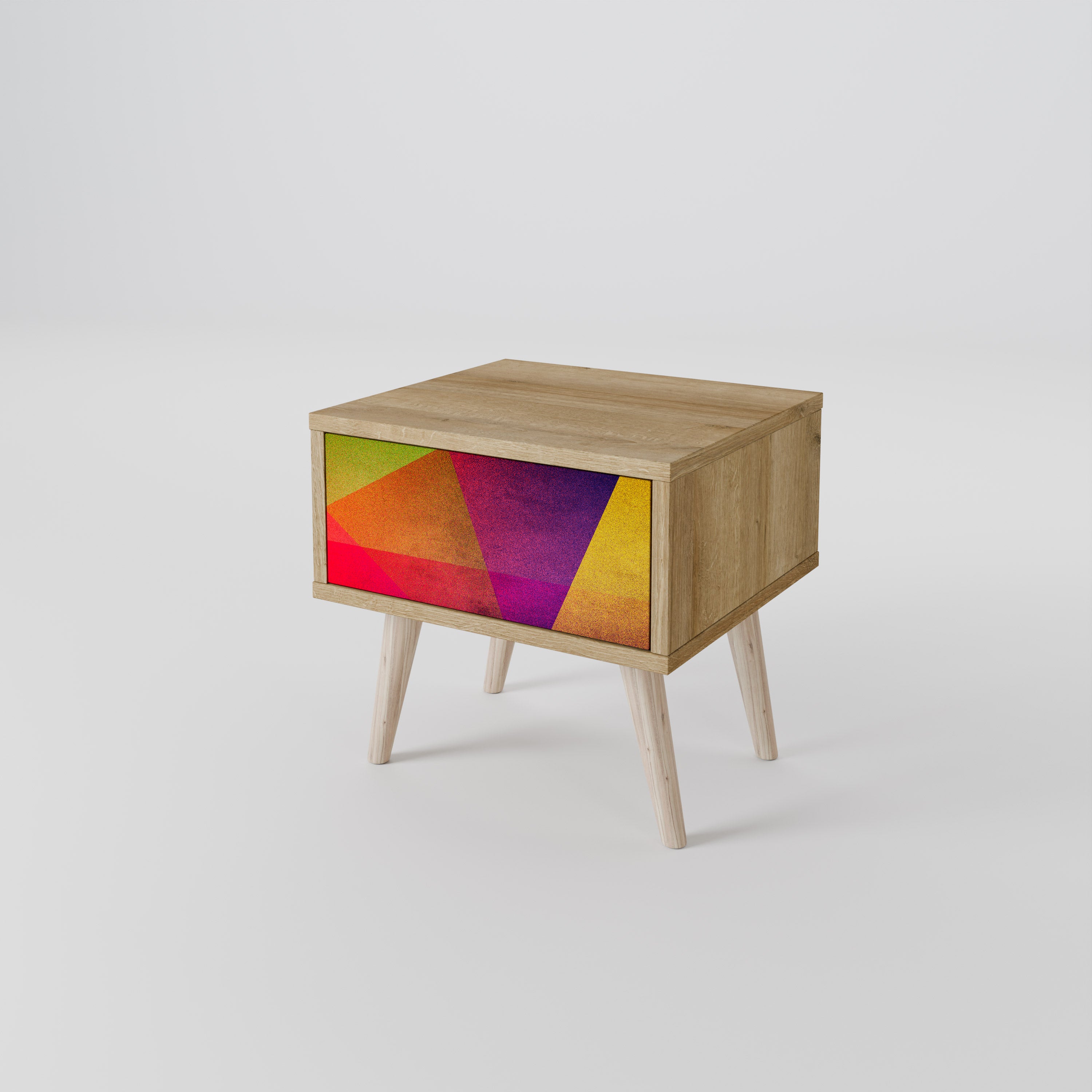 VIVID GEOMETRY Nightstand in Oak Effect