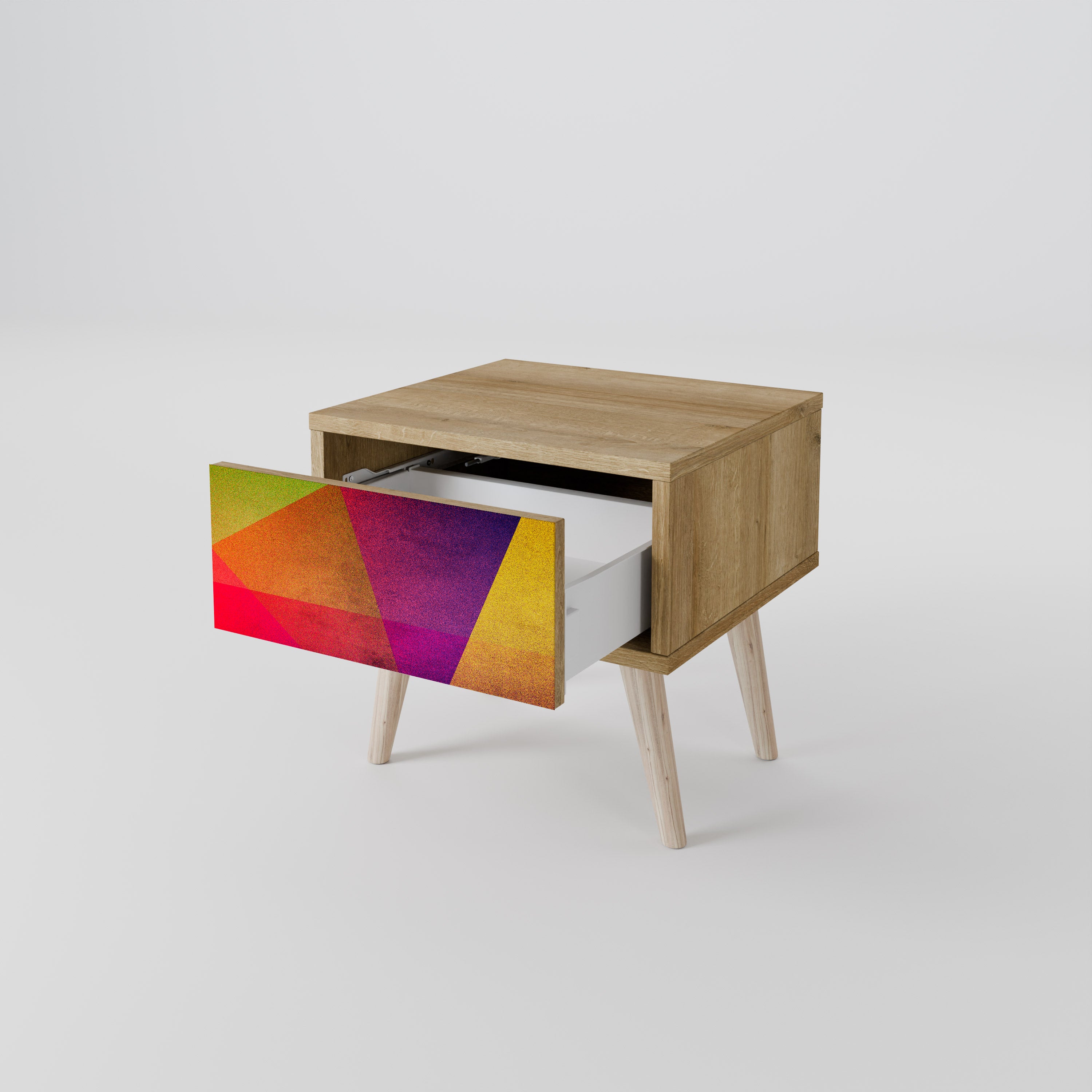 VIVID GEOMETRY Nightstand in Oak Effect