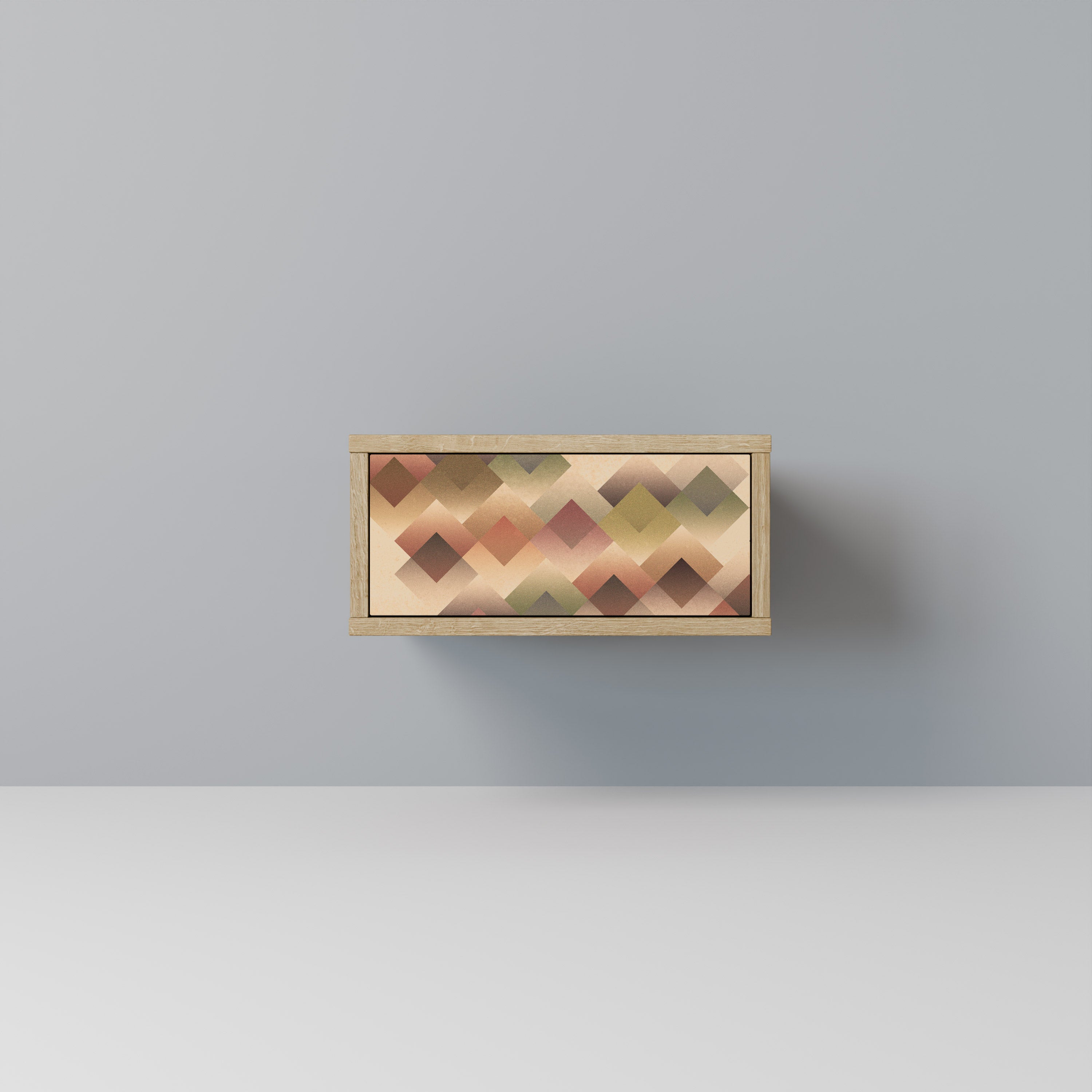 Mesita de noche GEOMETRIC FUSION efecto roble