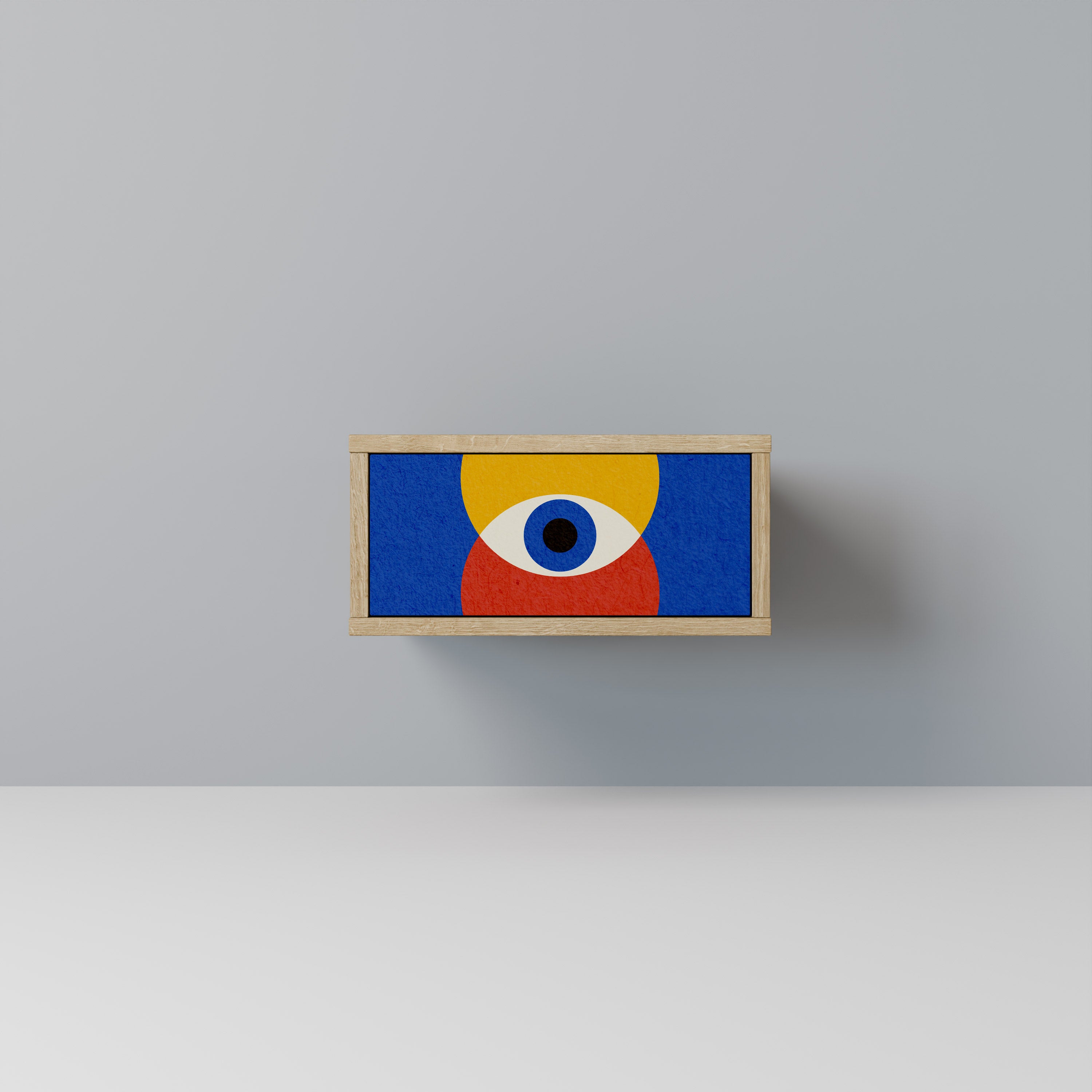 Mesita de noche GEOMETRIC EYES efecto roble