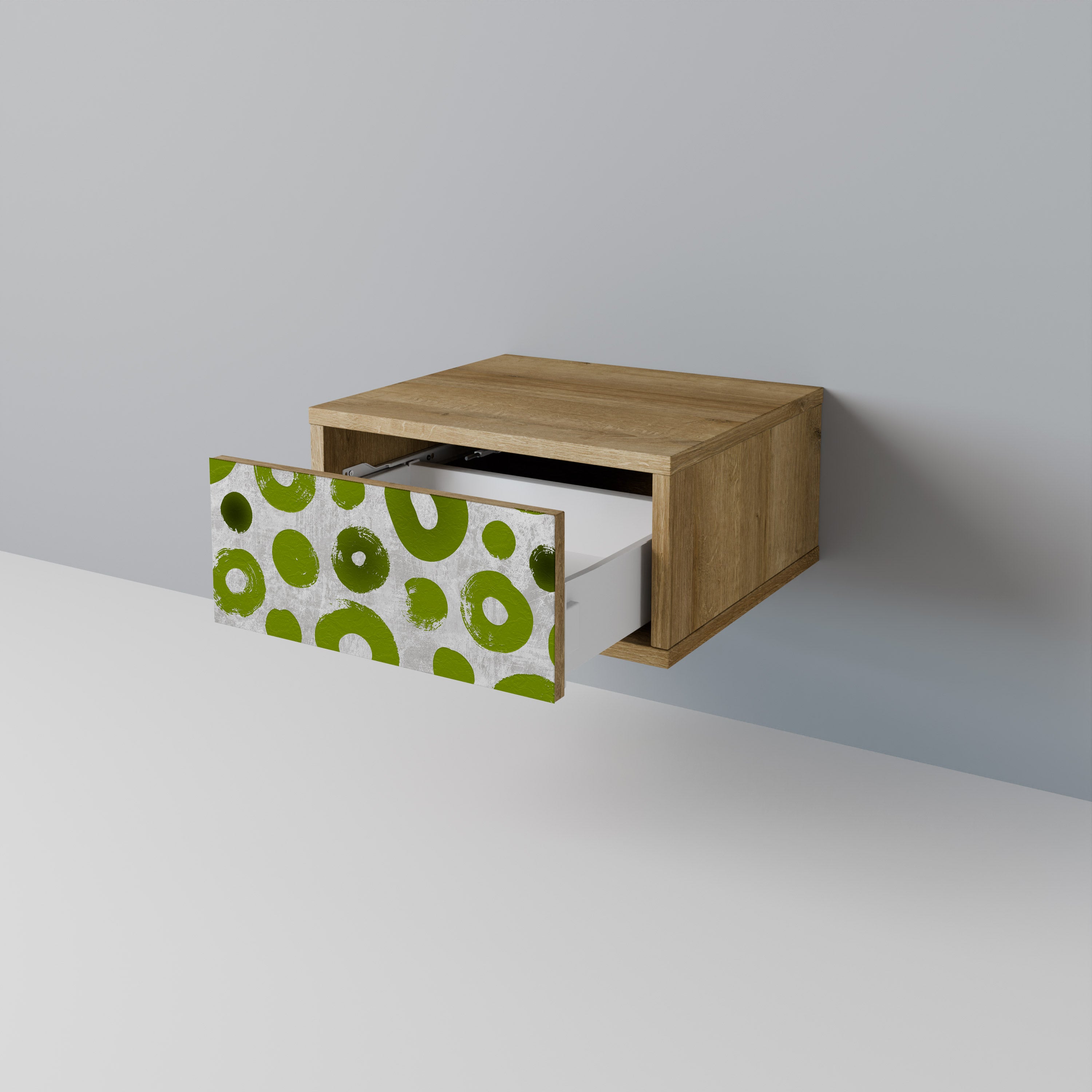 Mesita de noche GREEN RHAPSODY efecto roble
