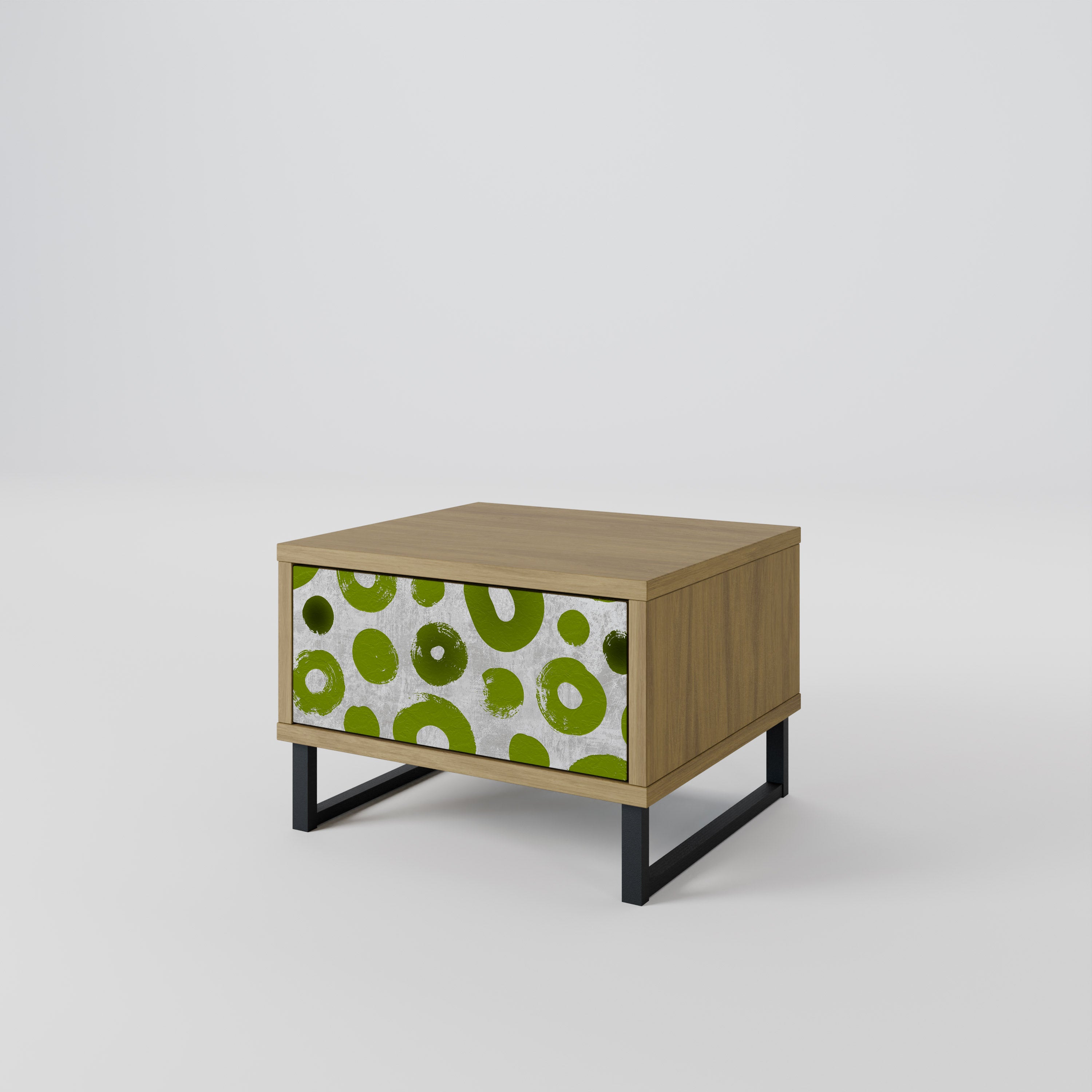 Mesita de noche GREEN RHAPSODY efecto roble