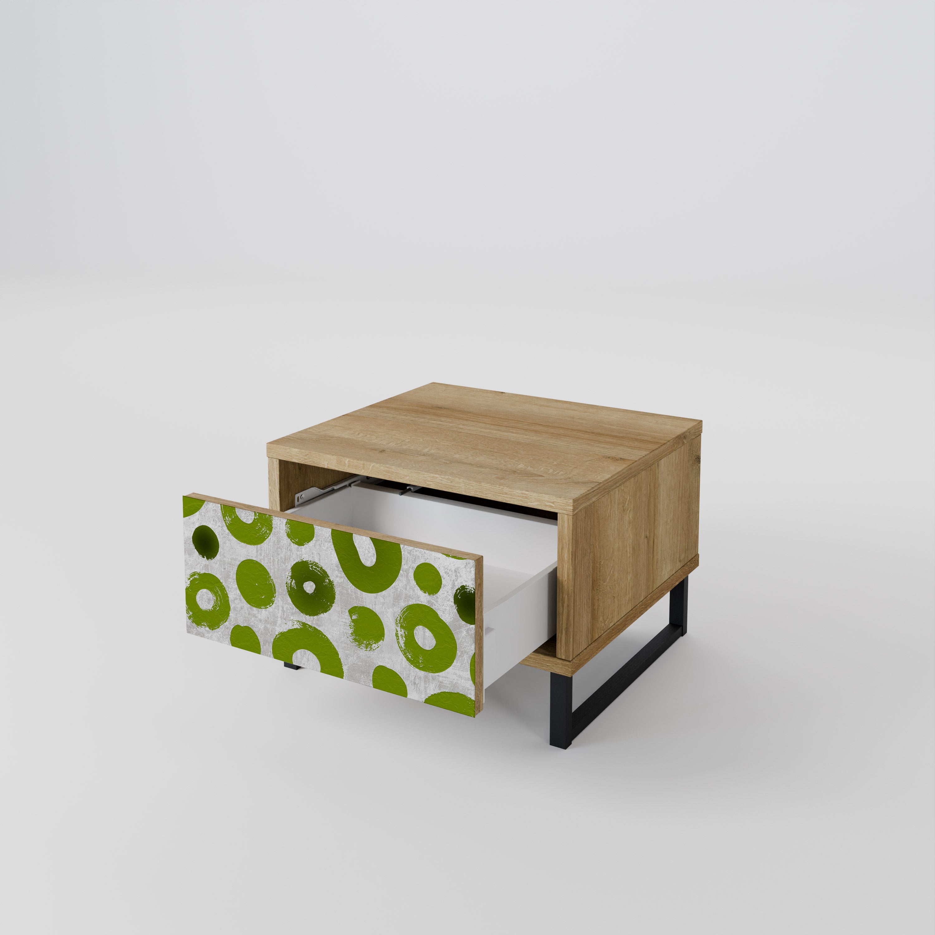 Mesita de noche GREEN RHAPSODY efecto roble
