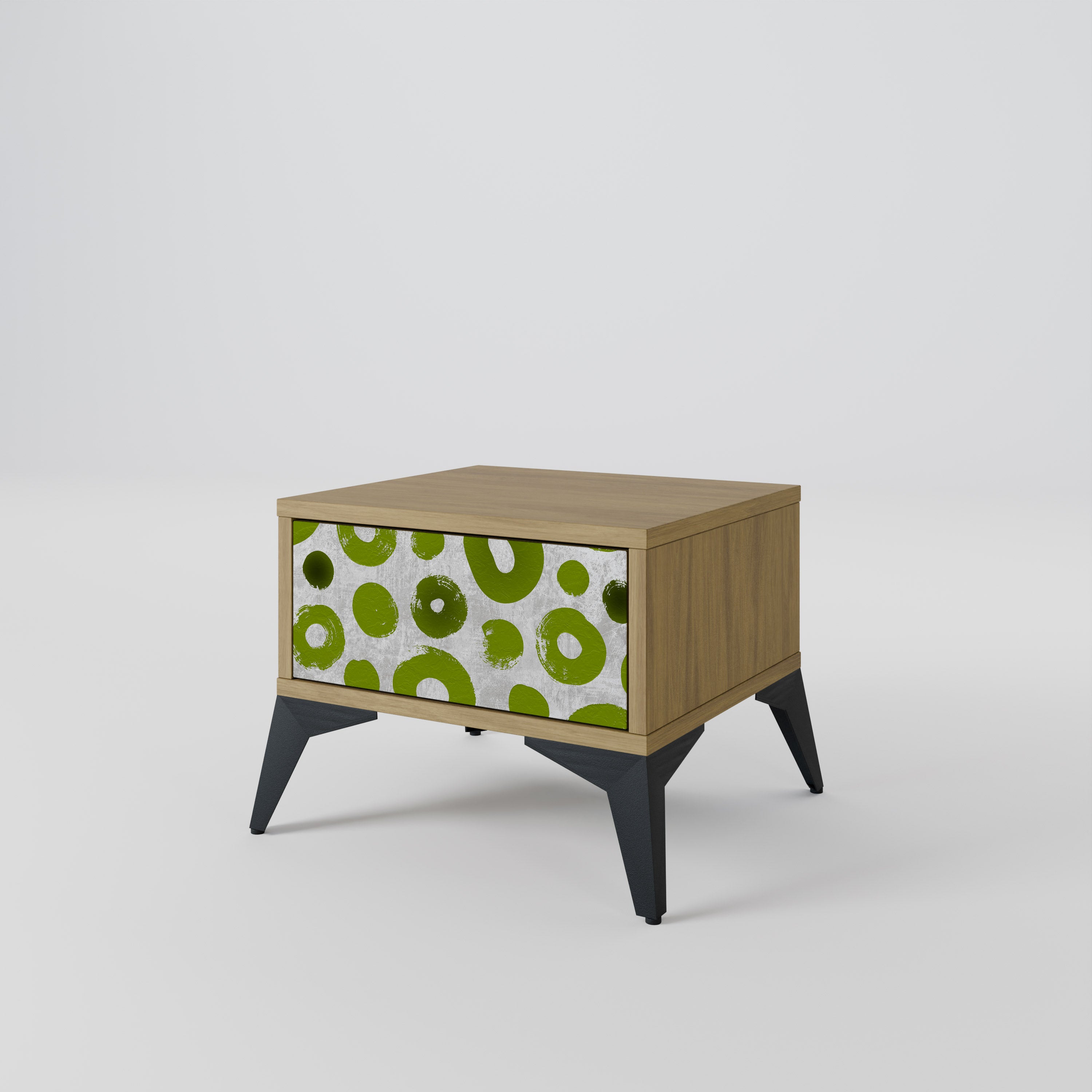 Mesita de noche GREEN RHAPSODY efecto roble