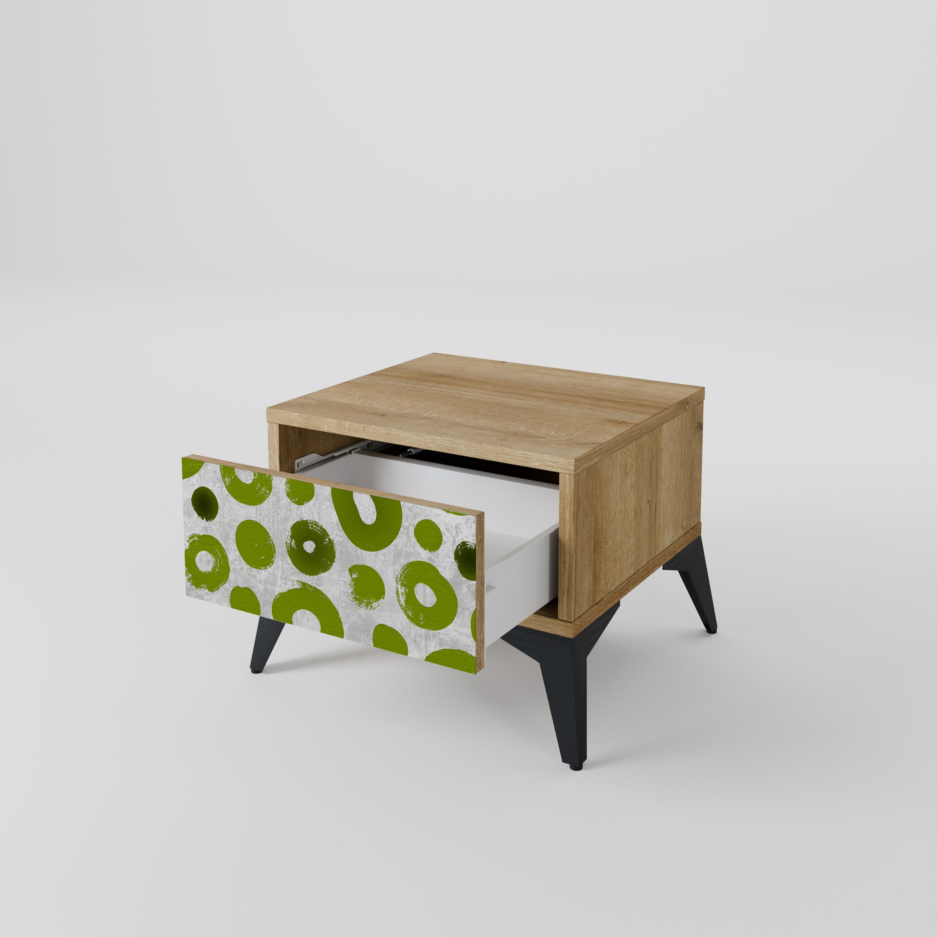 Mesita de noche GREEN RHAPSODY efecto roble