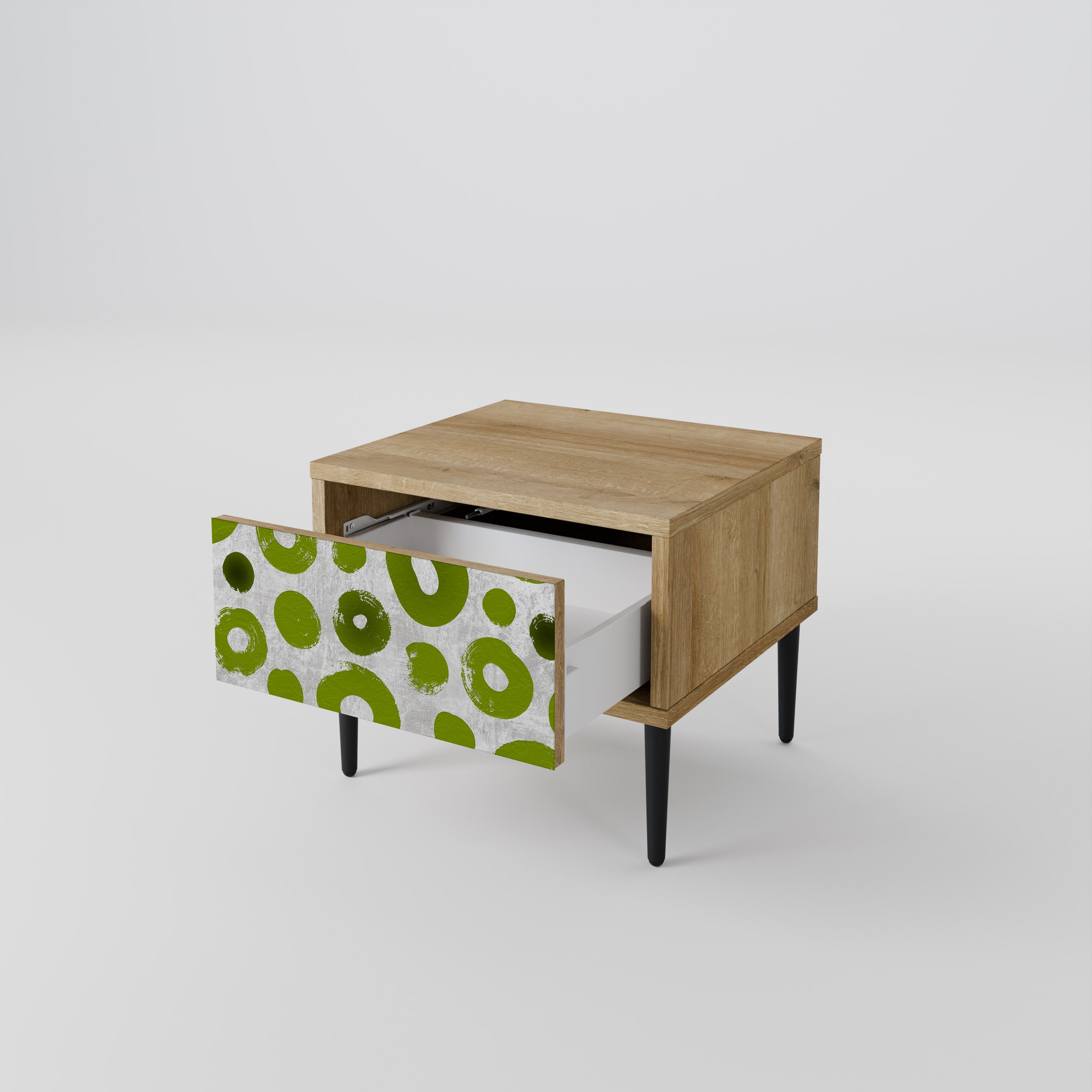 Mesita de noche GREEN RHAPSODY efecto roble