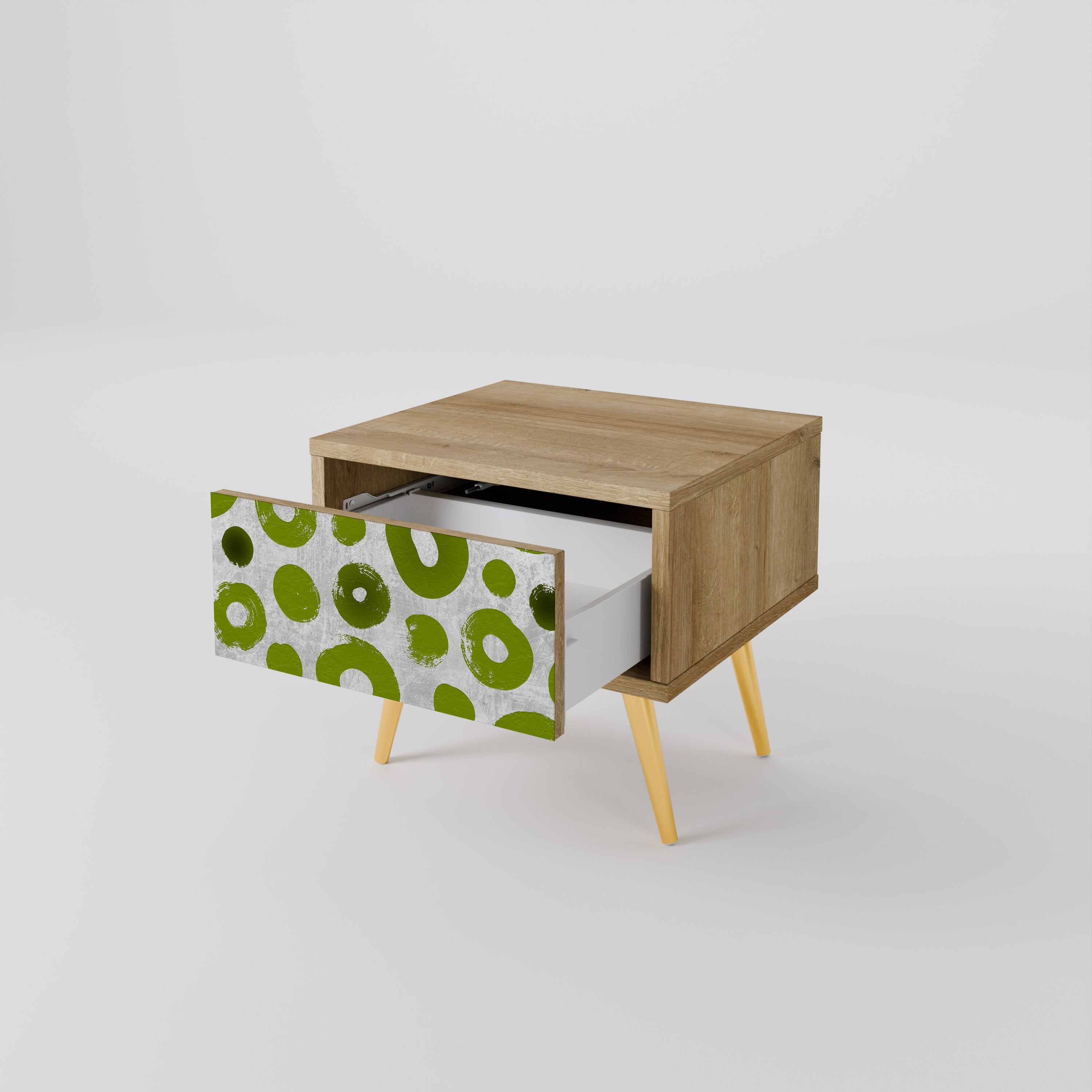 Mesita de noche GREEN RHAPSODY efecto roble