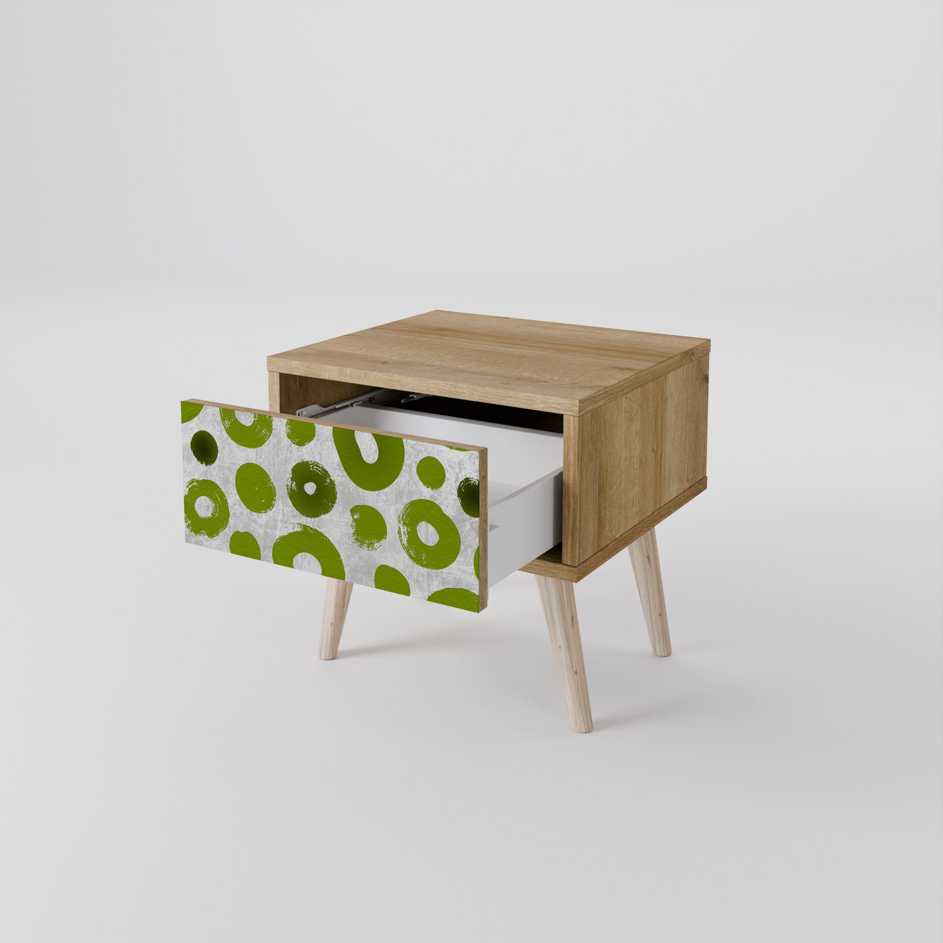 Mesita de noche GREEN RHAPSODY efecto roble