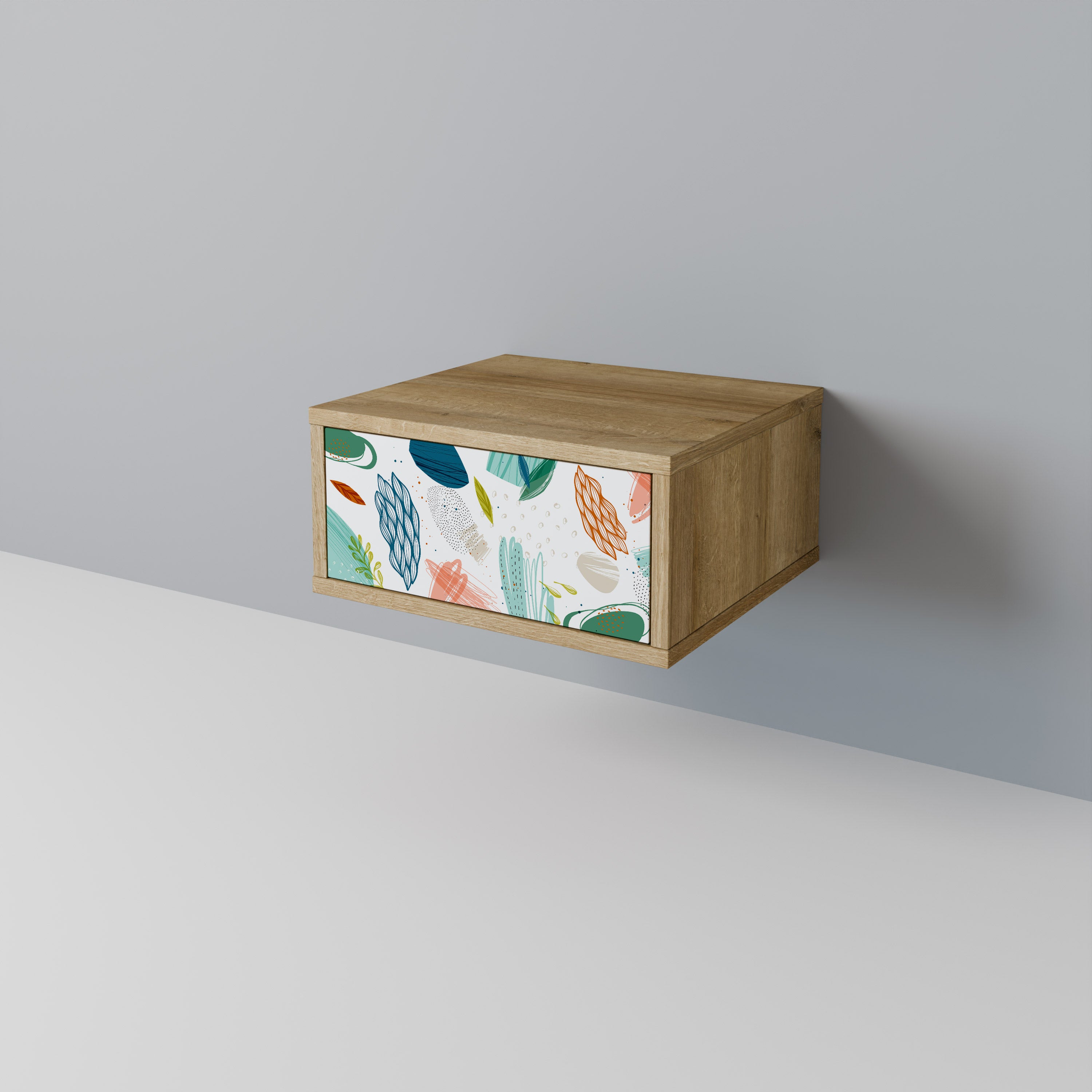 Mesita de noche BOTANICAL HURRICANE efecto roble
