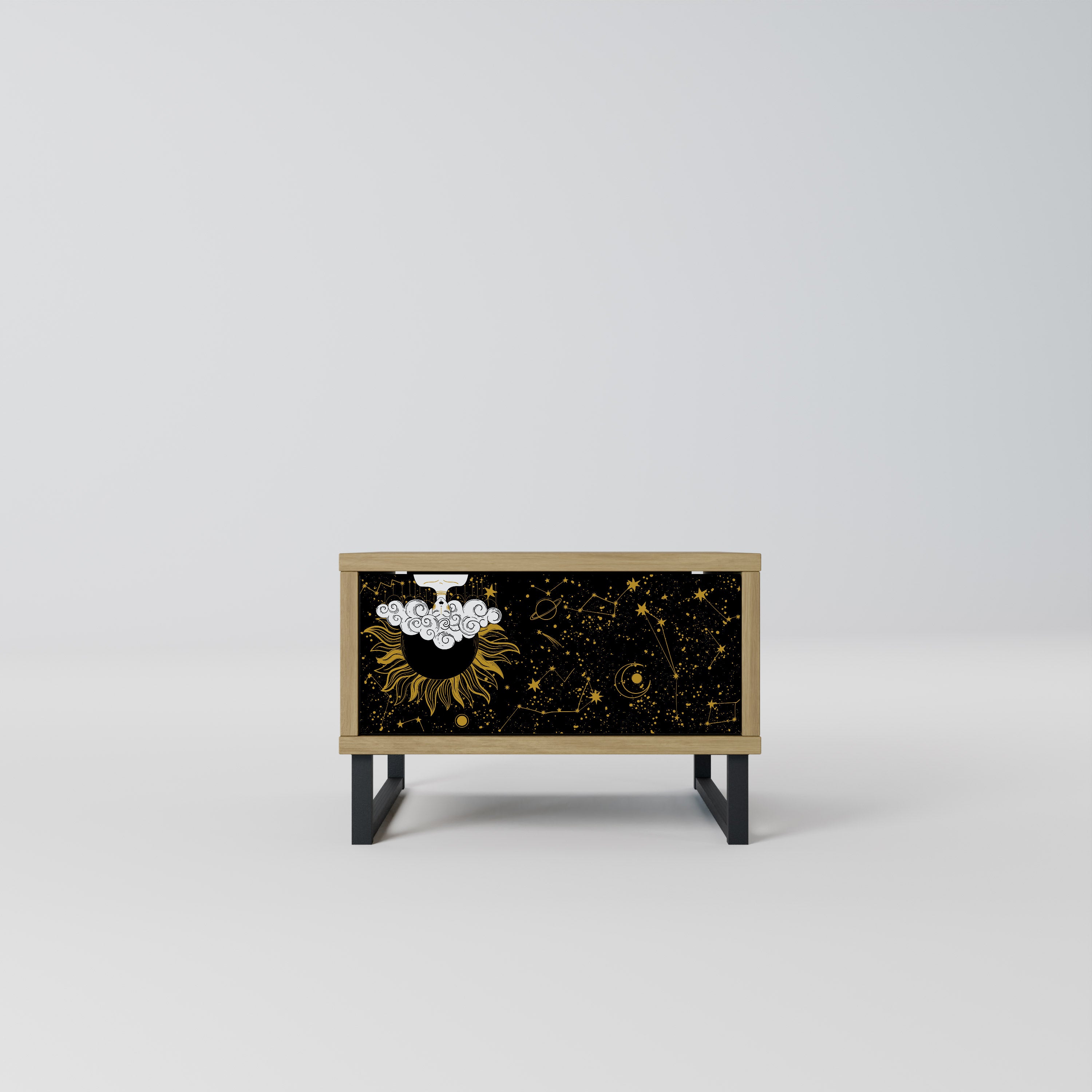 Mesita de noche STELLAR CONSTELLATIONS efecto roble
