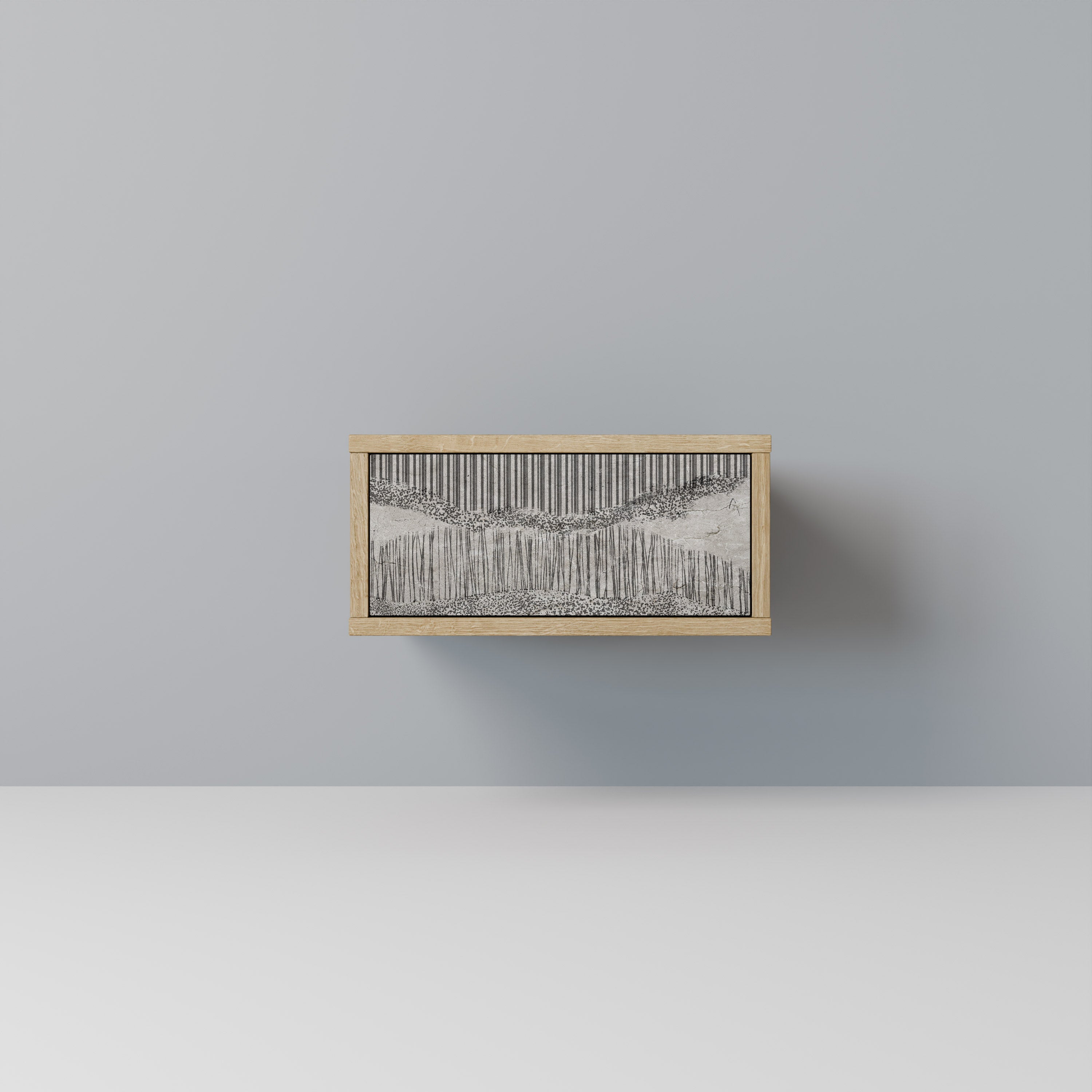 Mesita de noche GRAIN LINES efecto roble