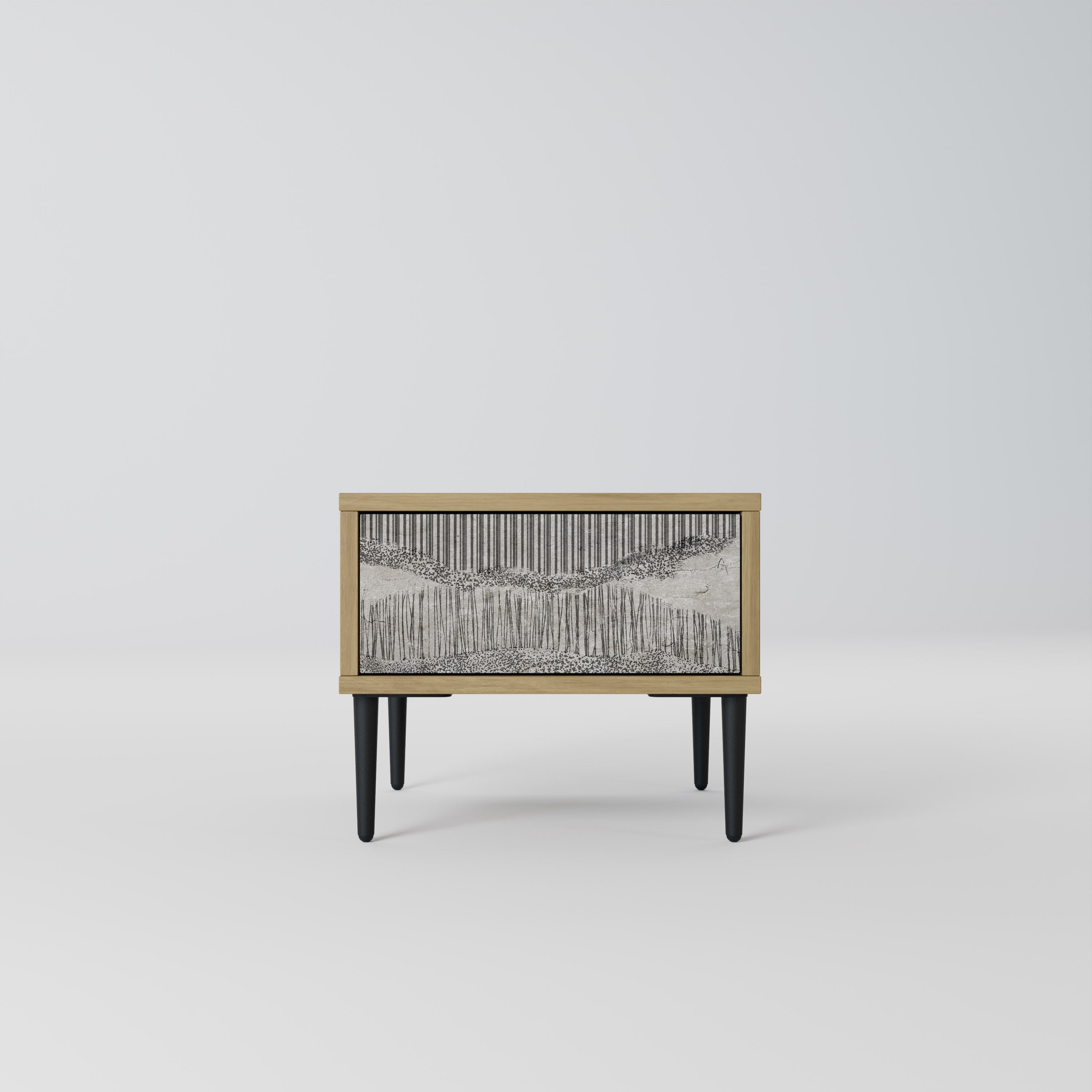 Mesita de noche GRAIN LINES efecto roble