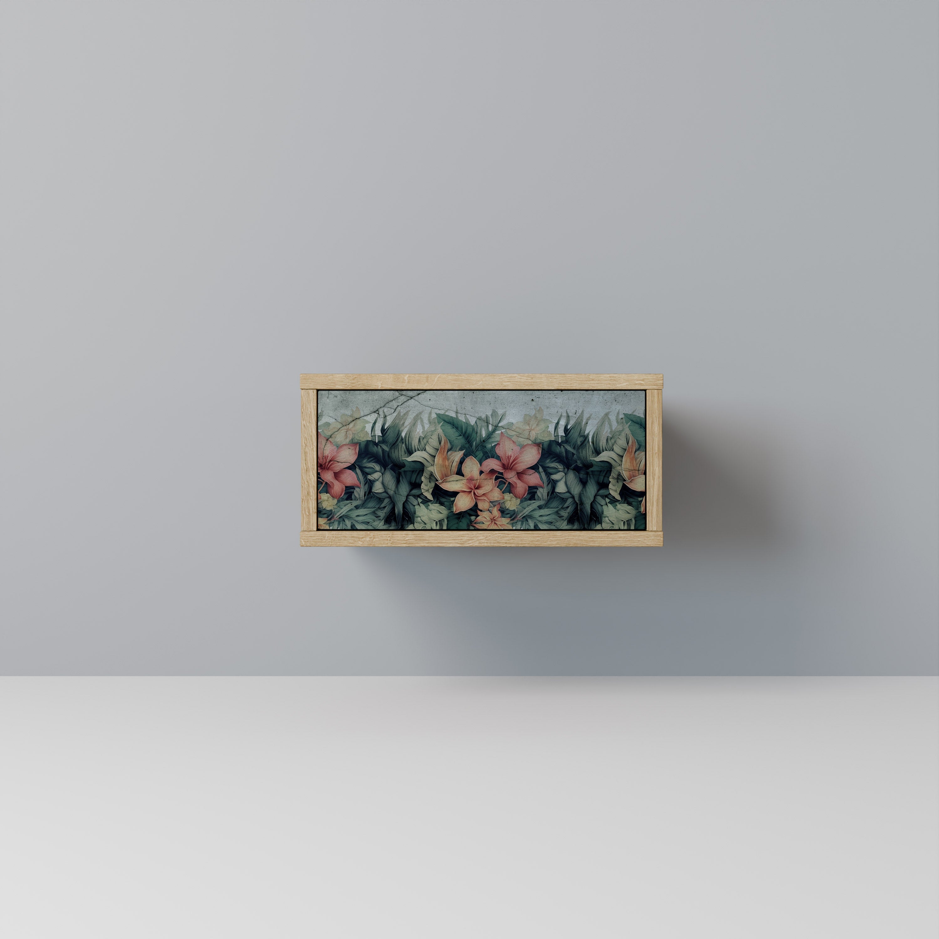 Mesita de noche HEAVENLY BLOOM en efecto roble