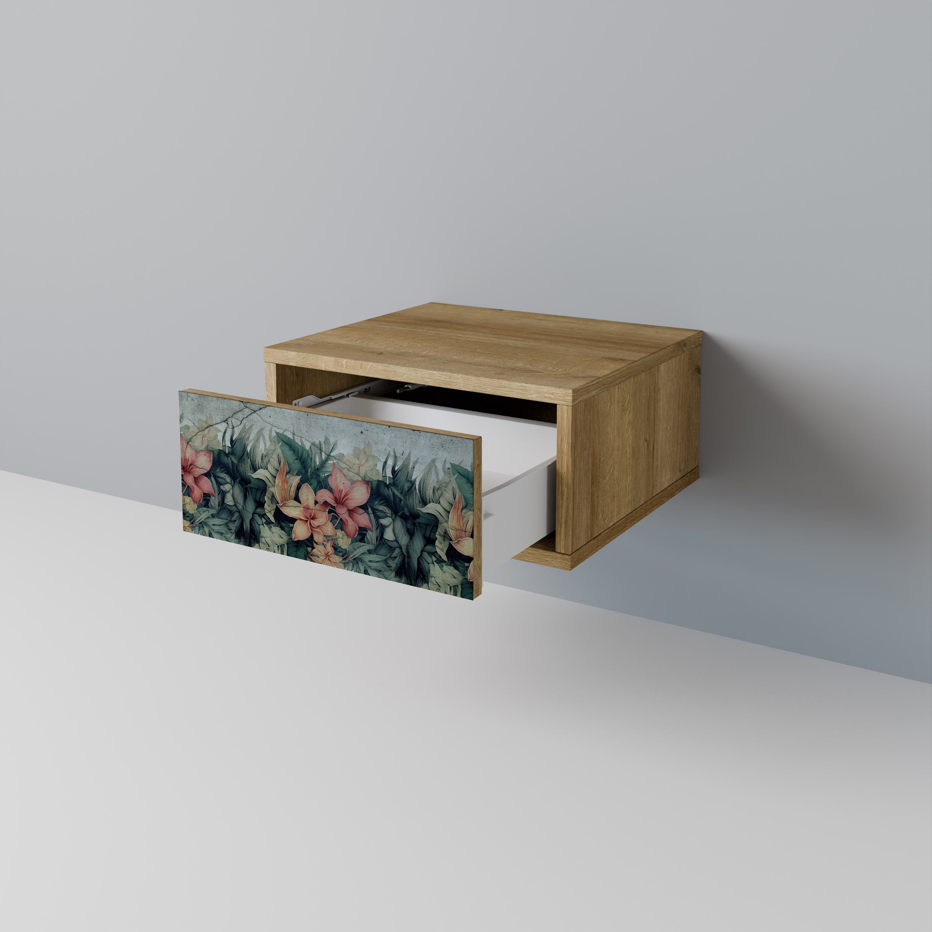 Mesita de noche HEAVENLY BLOOM en efecto roble