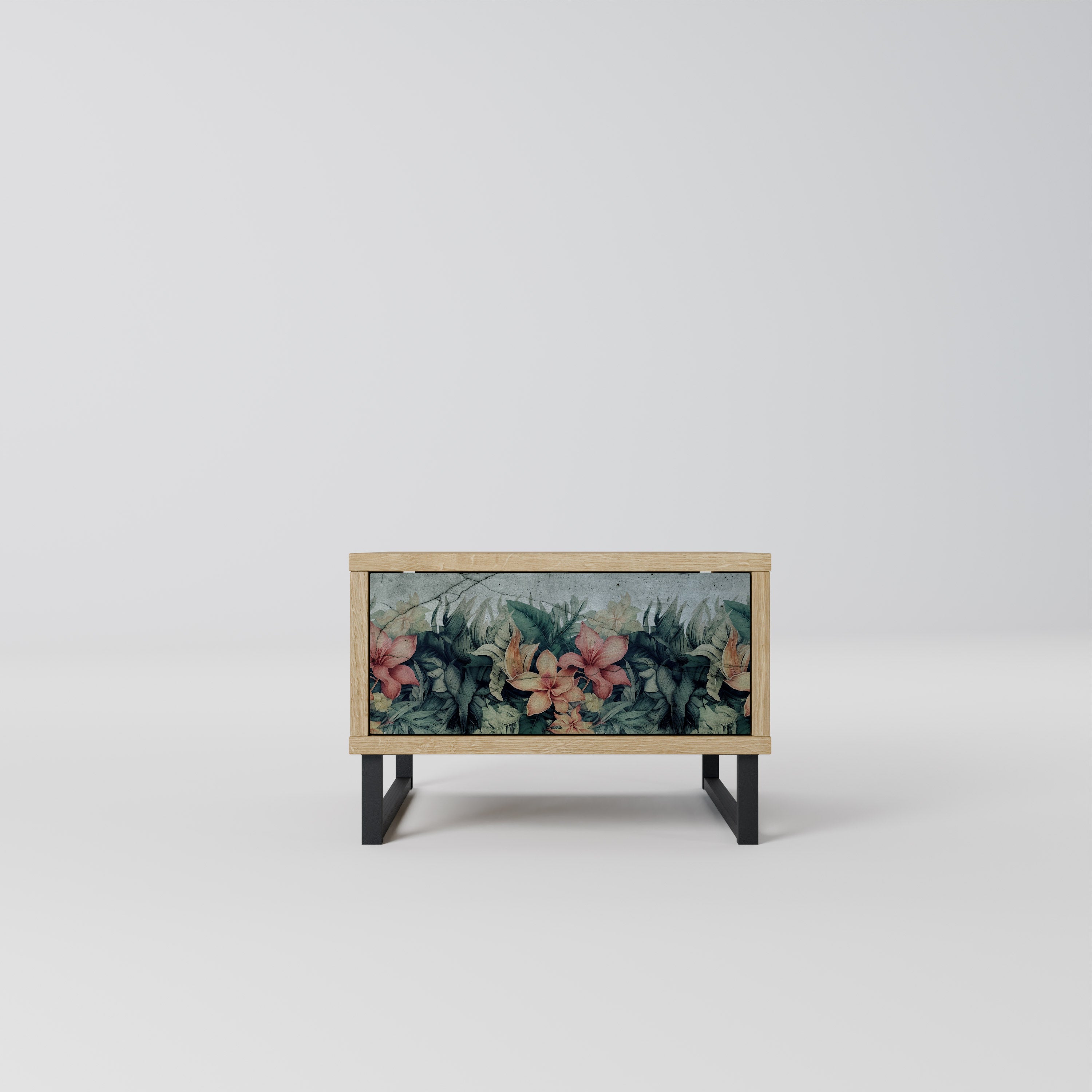 Mesita de noche HEAVENLY BLOOM en efecto roble