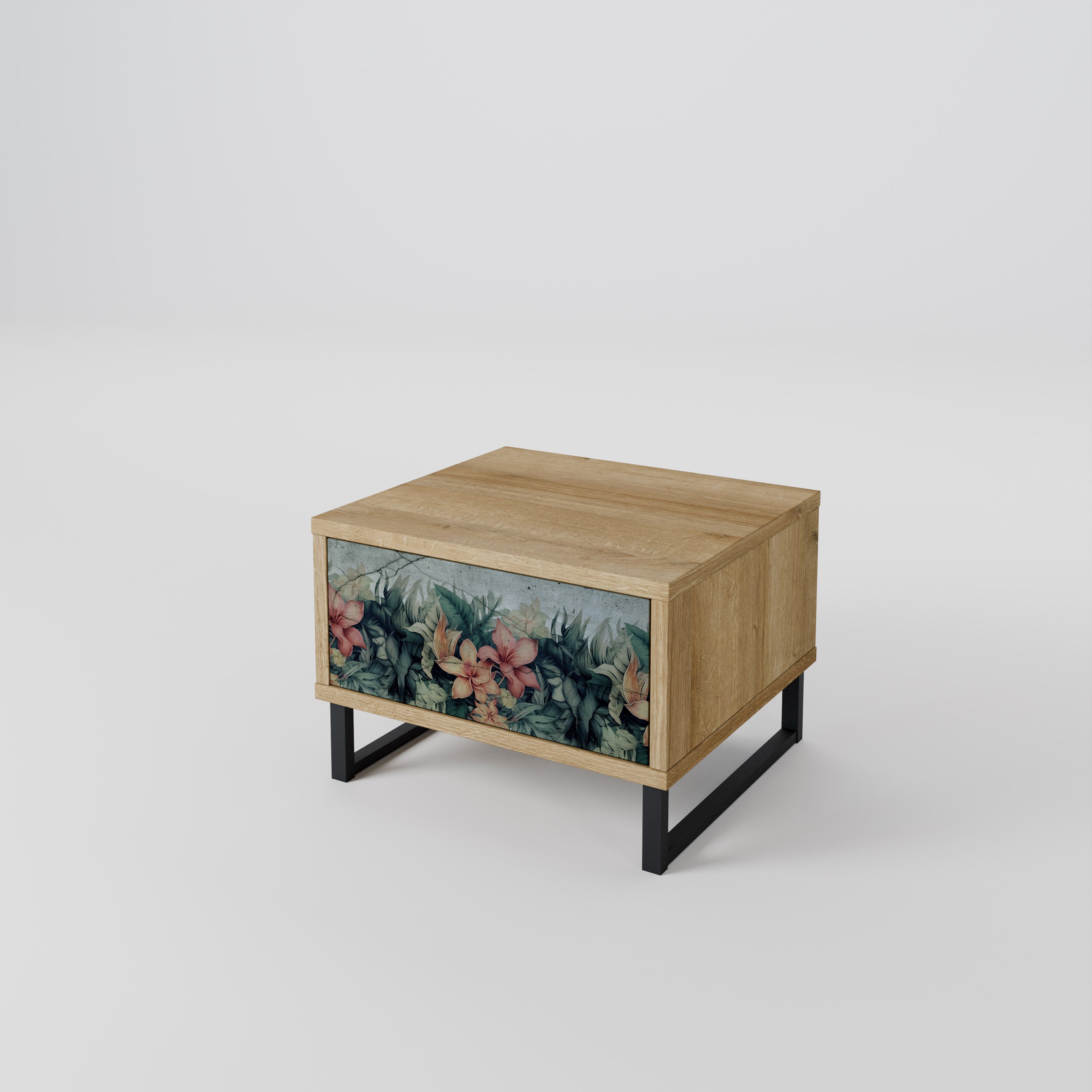 Mesita de noche HEAVENLY BLOOM en efecto roble