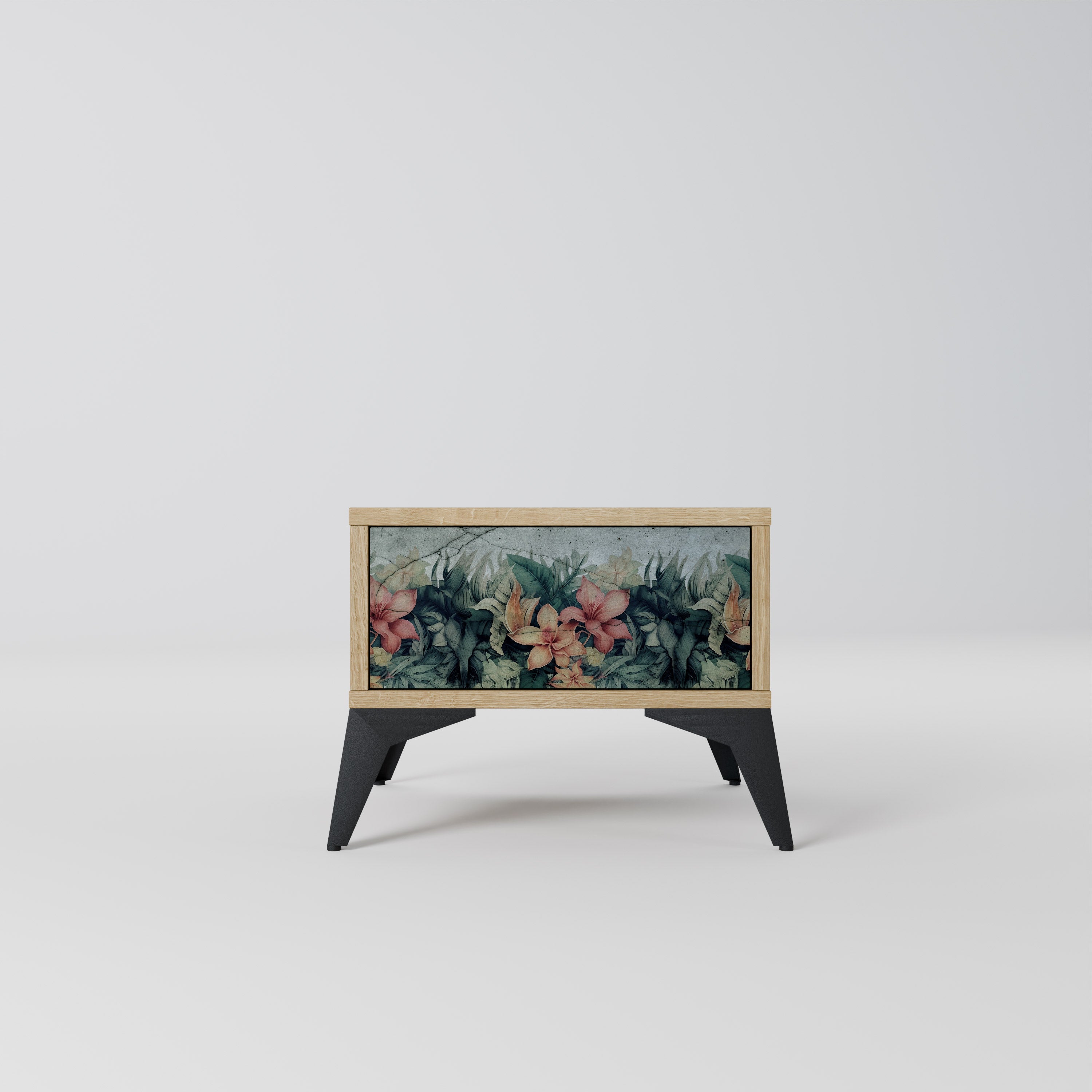 Mesita de noche HEAVENLY BLOOM en efecto roble