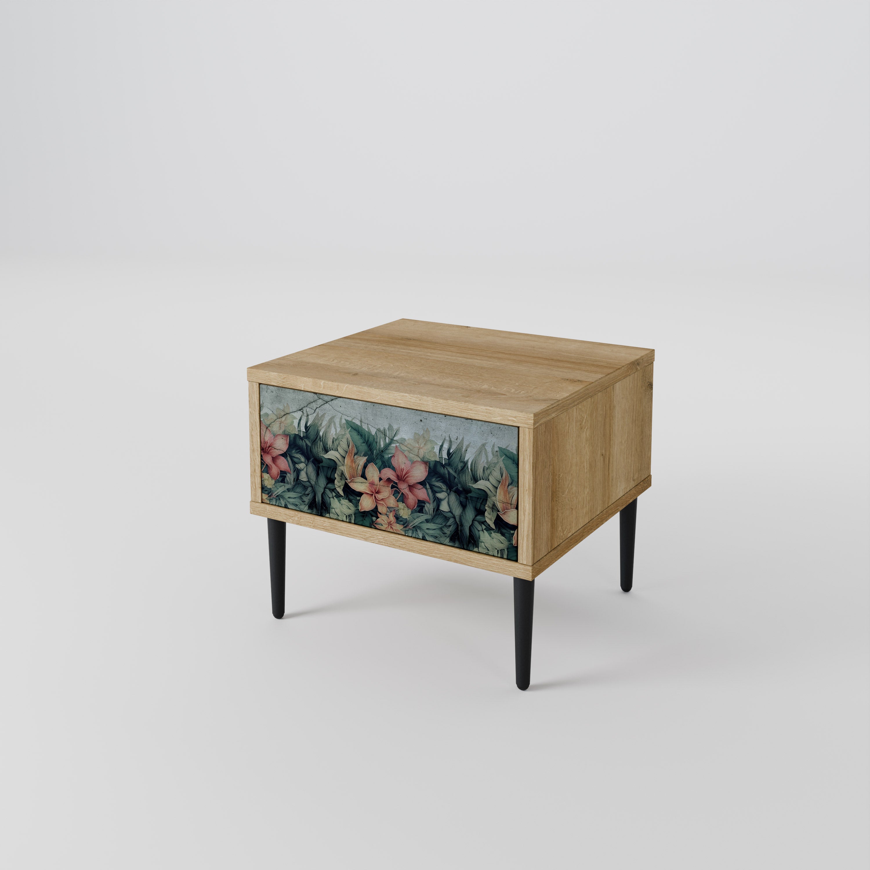 Mesita de noche HEAVENLY BLOOM en efecto roble