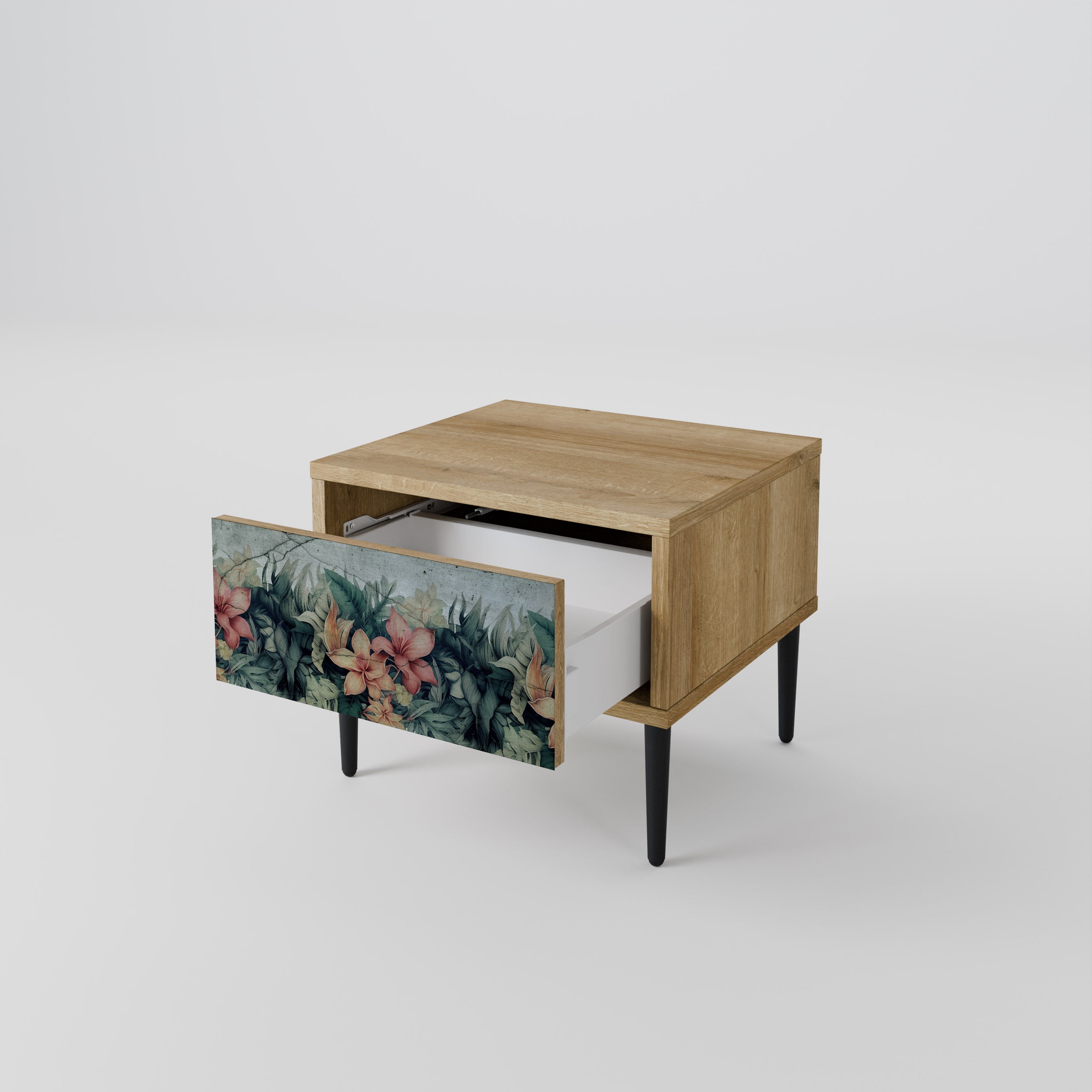 Mesita de noche HEAVENLY BLOOM en efecto roble