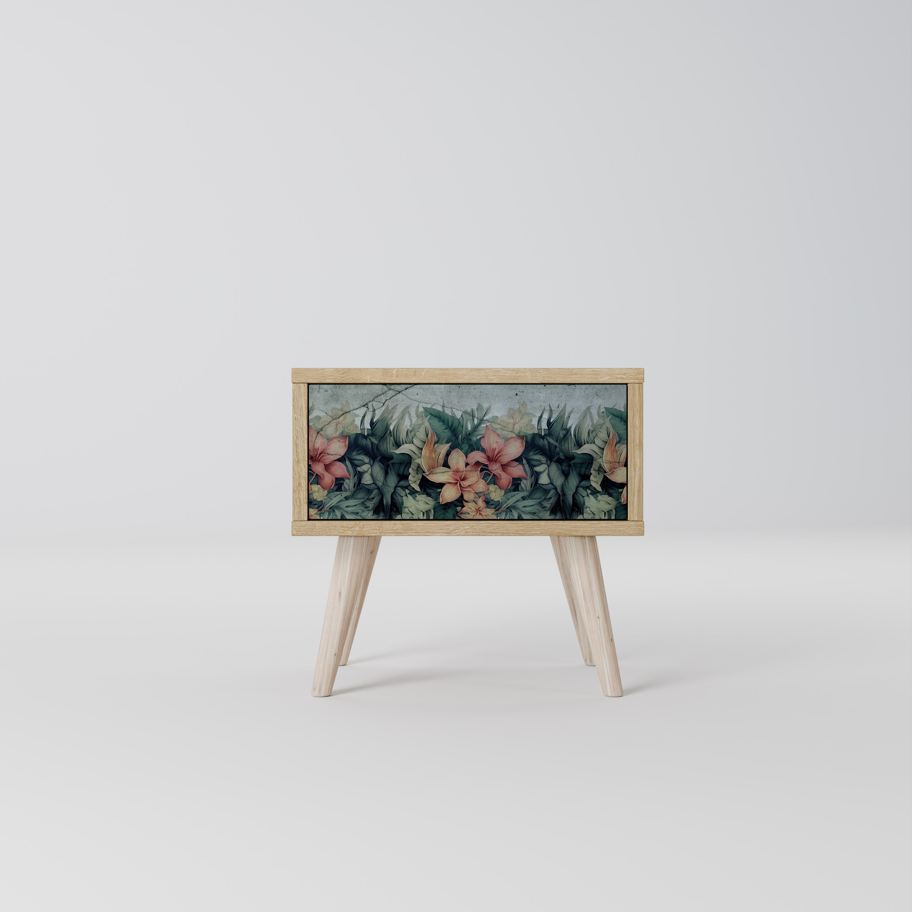 Mesita de noche HEAVENLY BLOOM en efecto roble