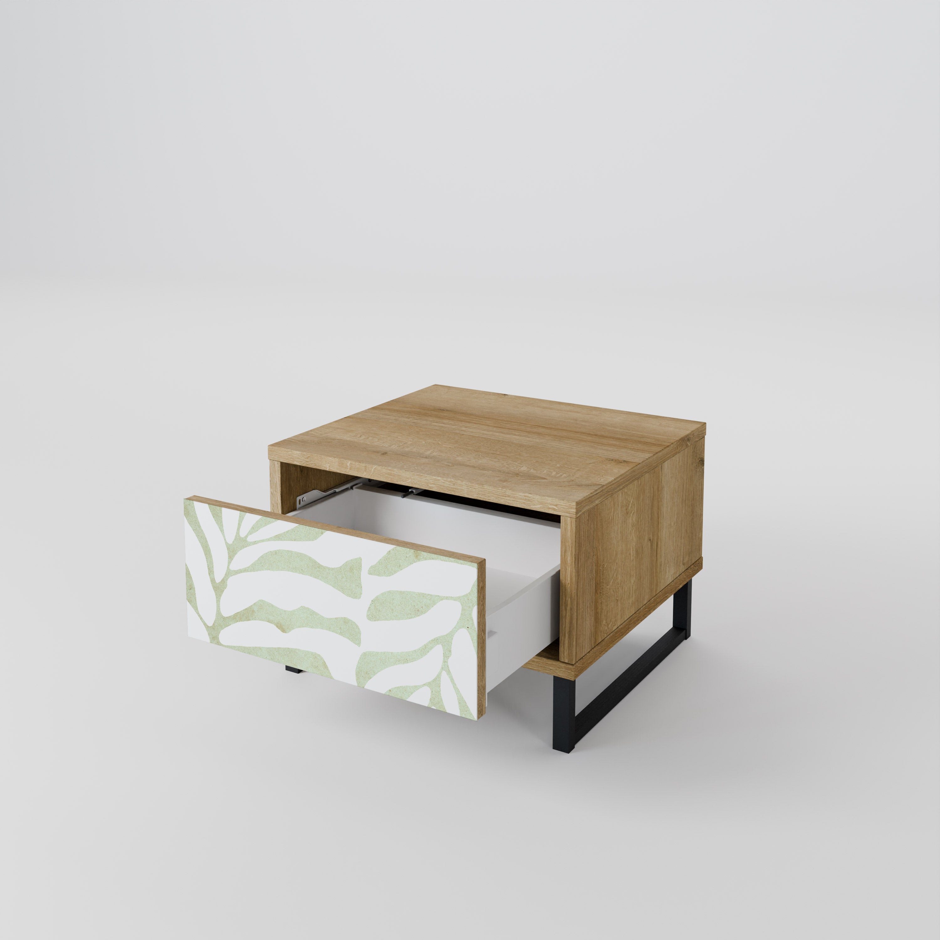 Mesita de noche BOTANICAL SPARK efecto roble