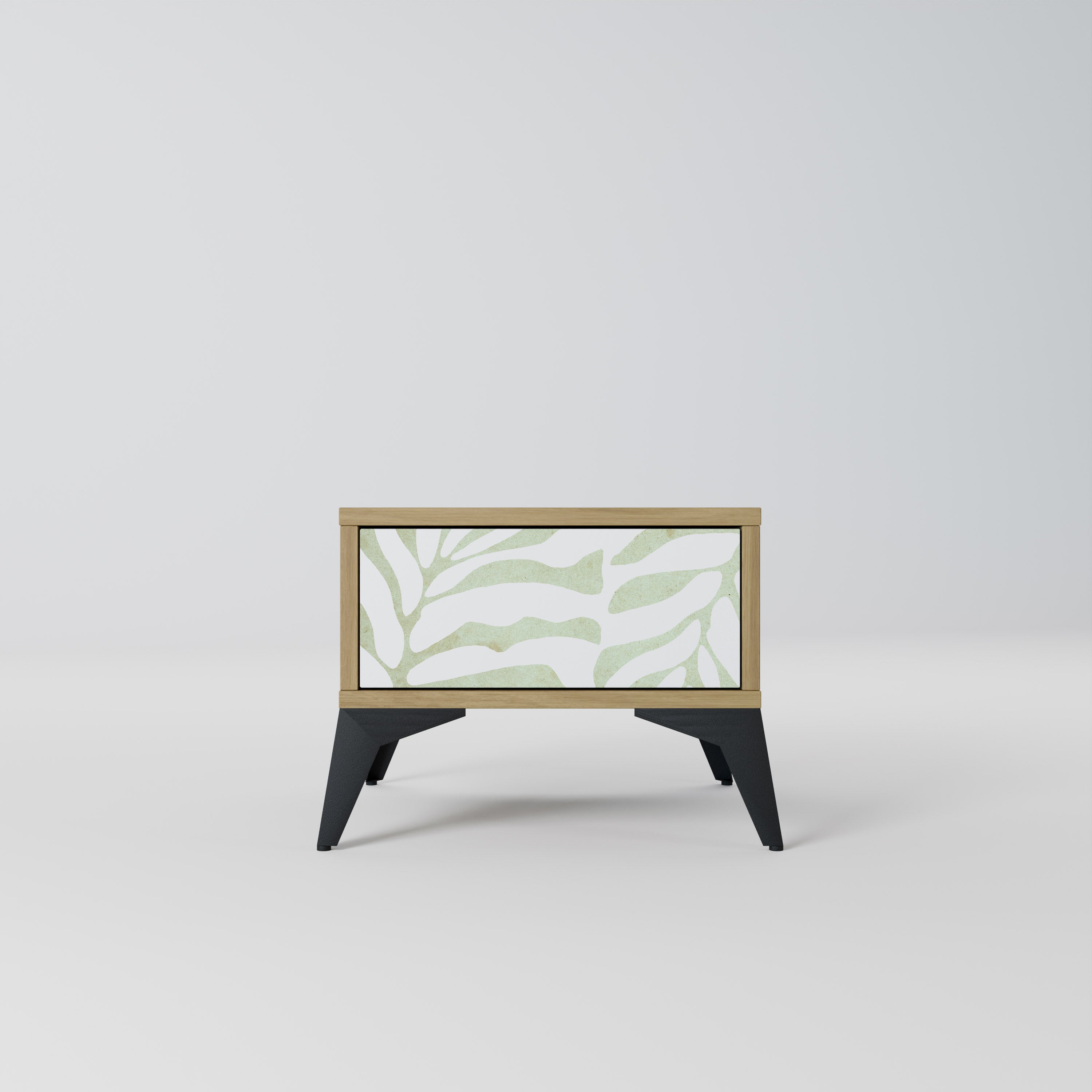 Mesita de noche BOTANICAL SPARK efecto roble