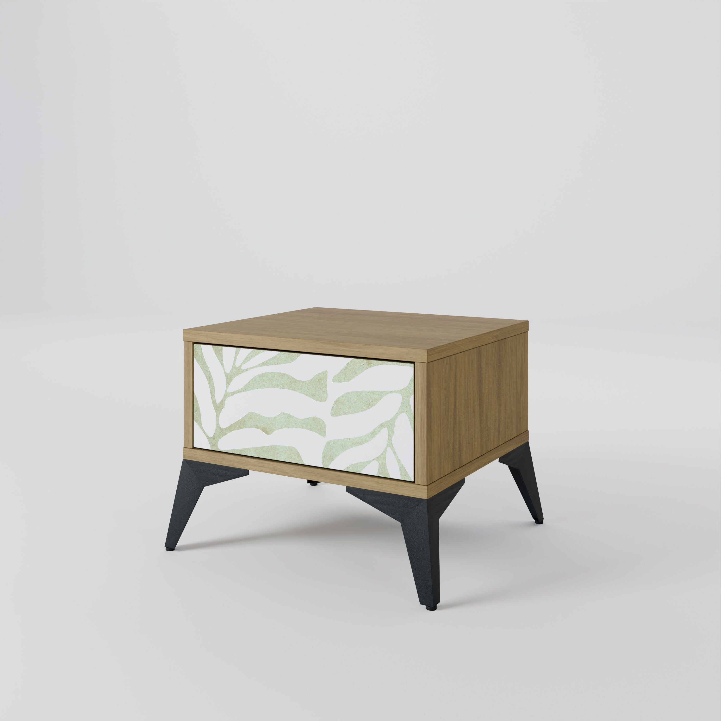 Mesita de noche BOTANICAL SPARK efecto roble