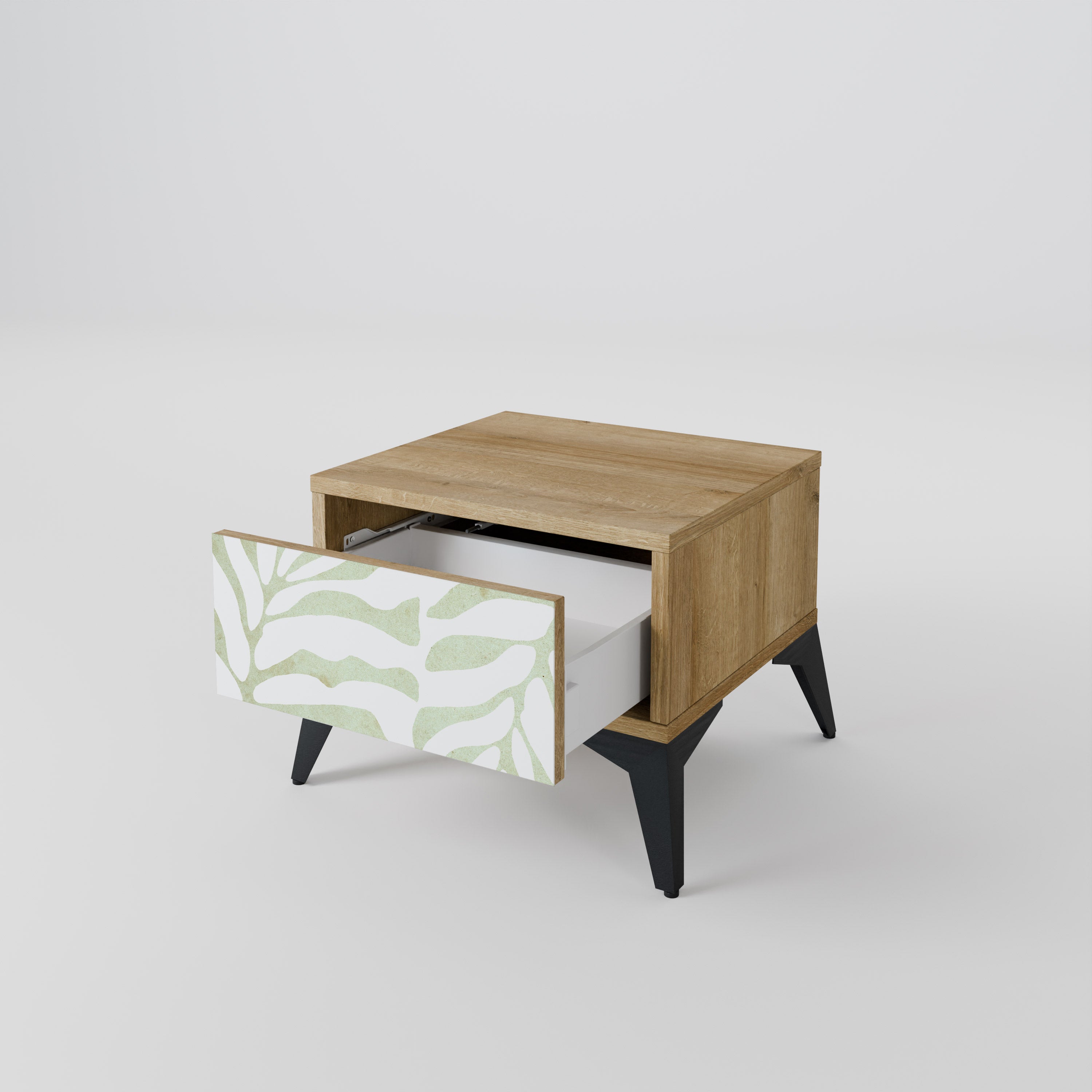 Mesita de noche BOTANICAL SPARK efecto roble