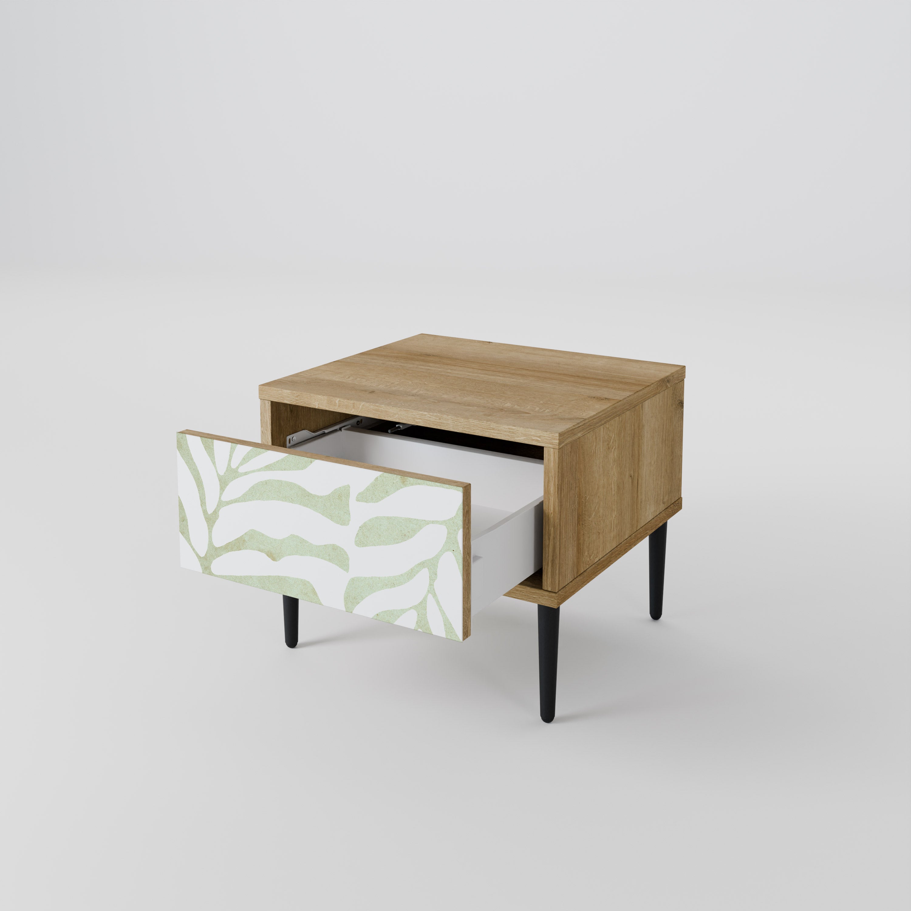 Mesita de noche BOTANICAL SPARK efecto roble