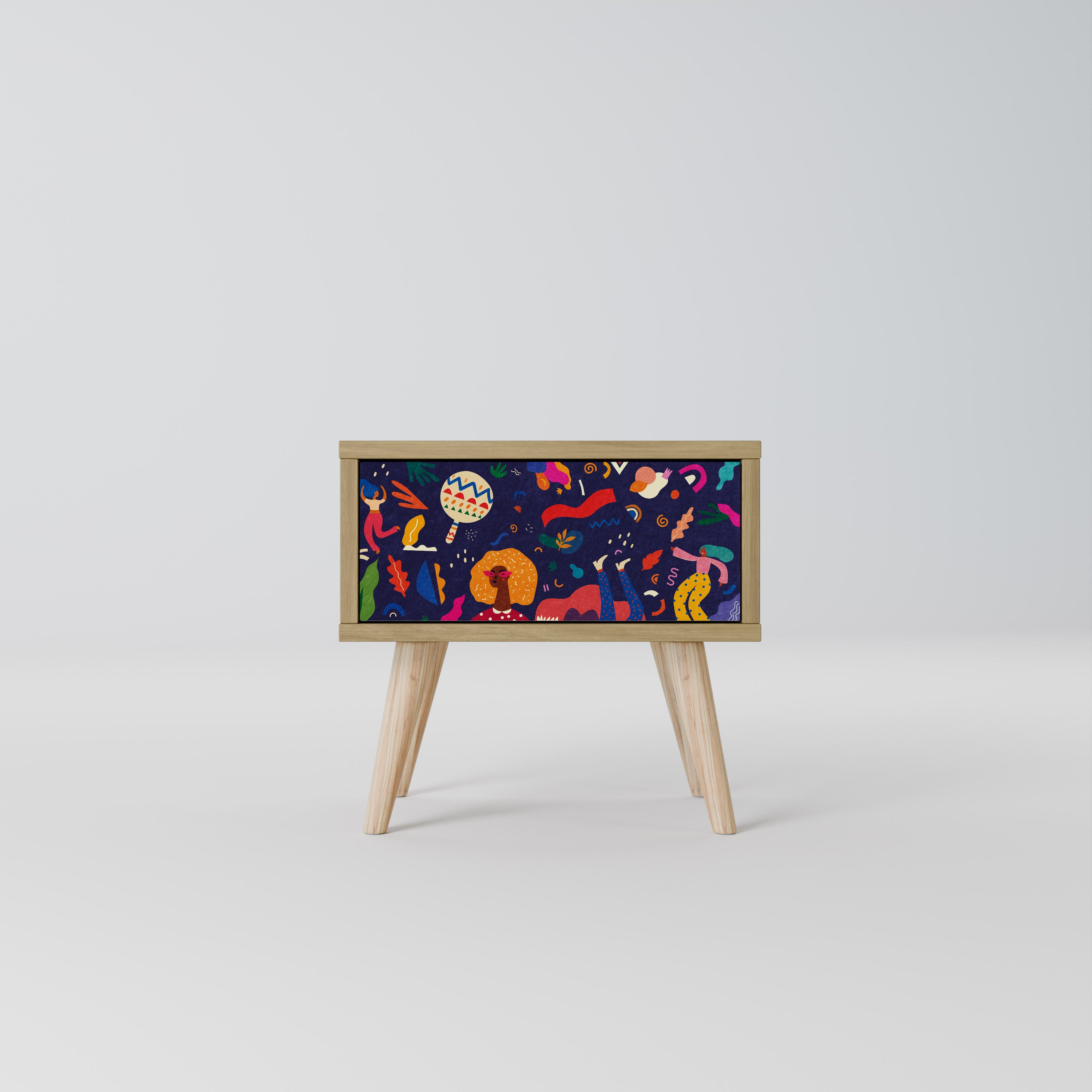 FESTIVE PLEASURES Nightstand in Oak Effect