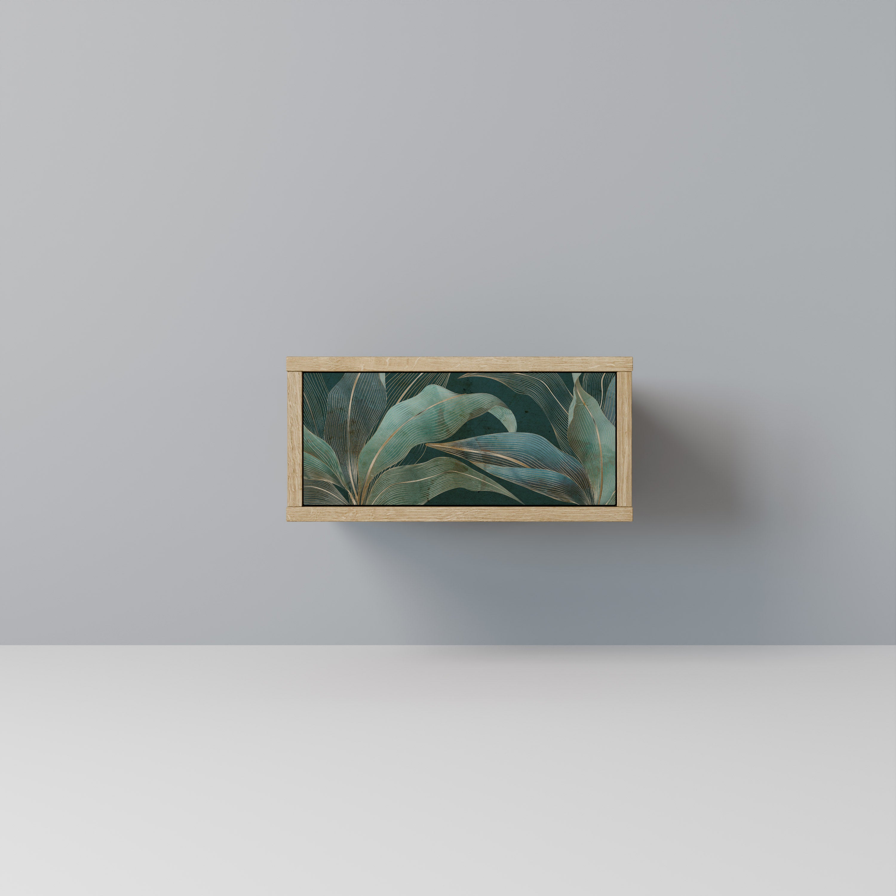 Mesita de noche ROYAL GREEN efecto roble