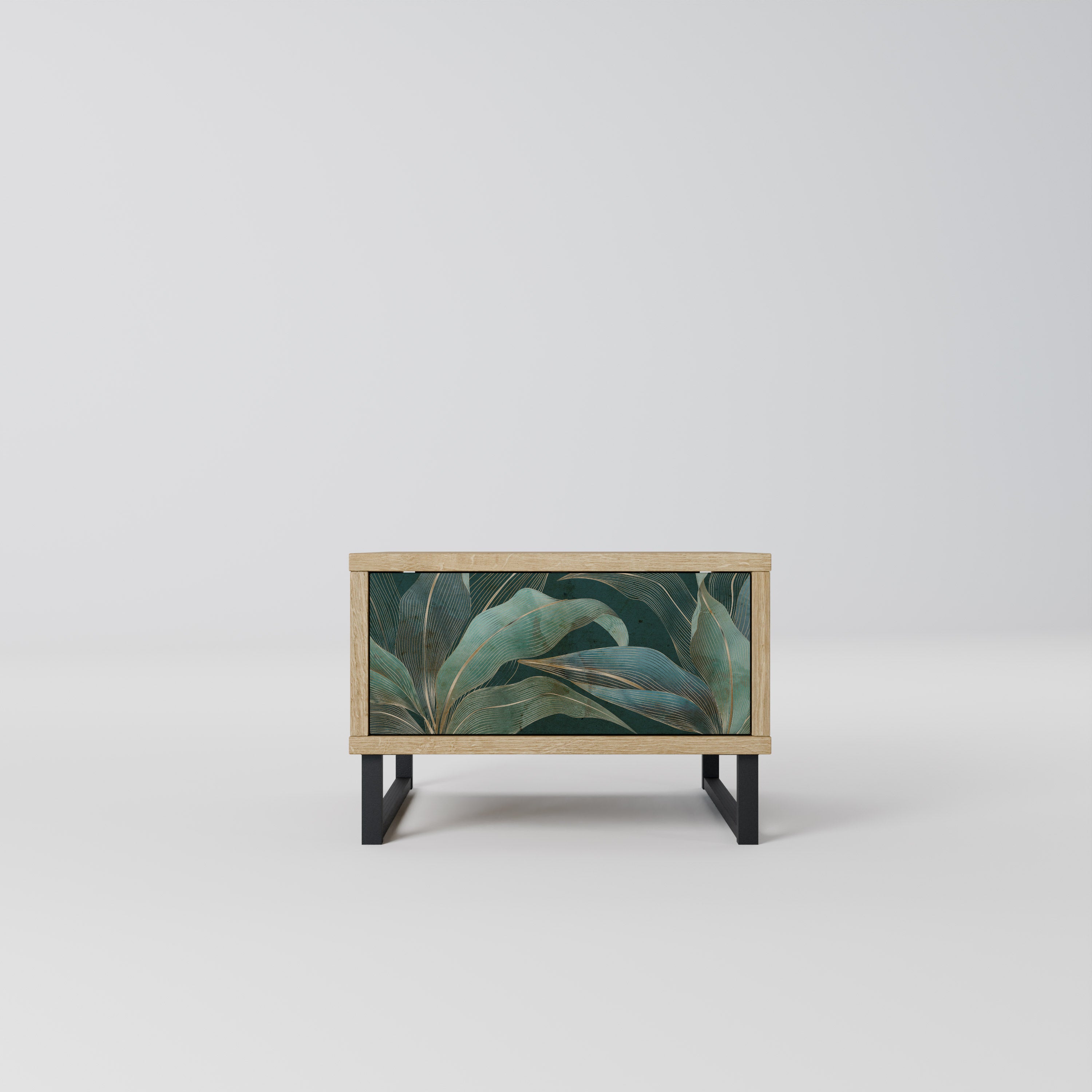 Mesita de noche ROYAL GREEN efecto roble