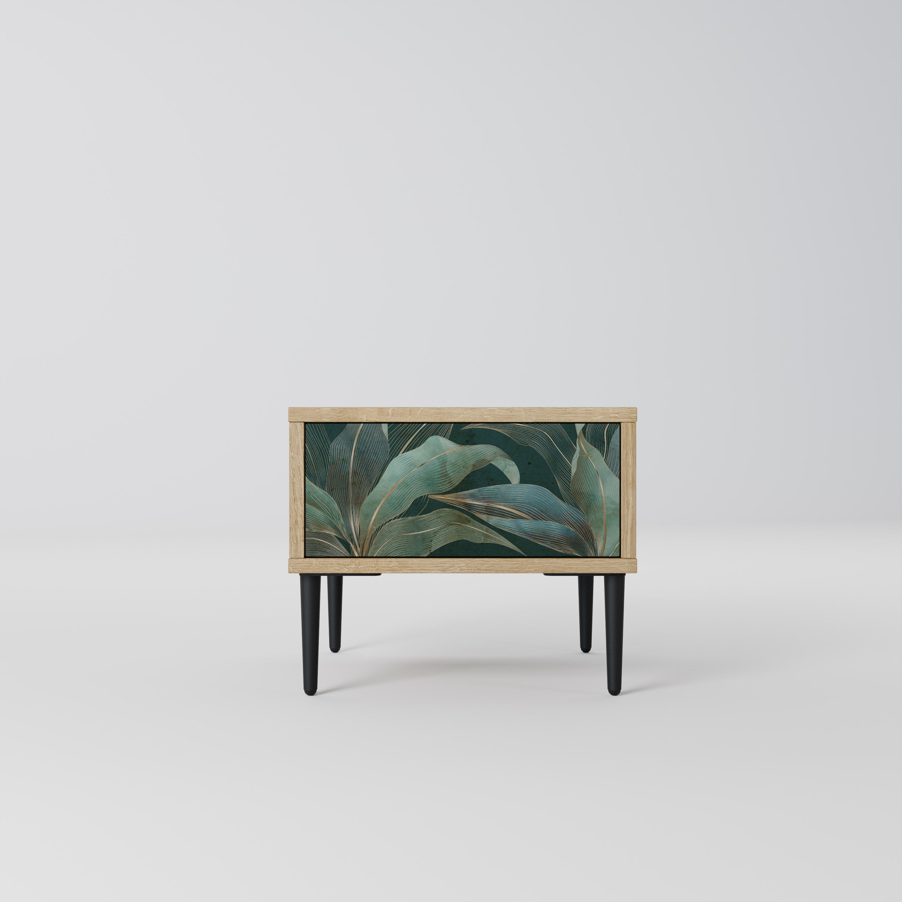 Mesita de noche ROYAL GREEN efecto roble