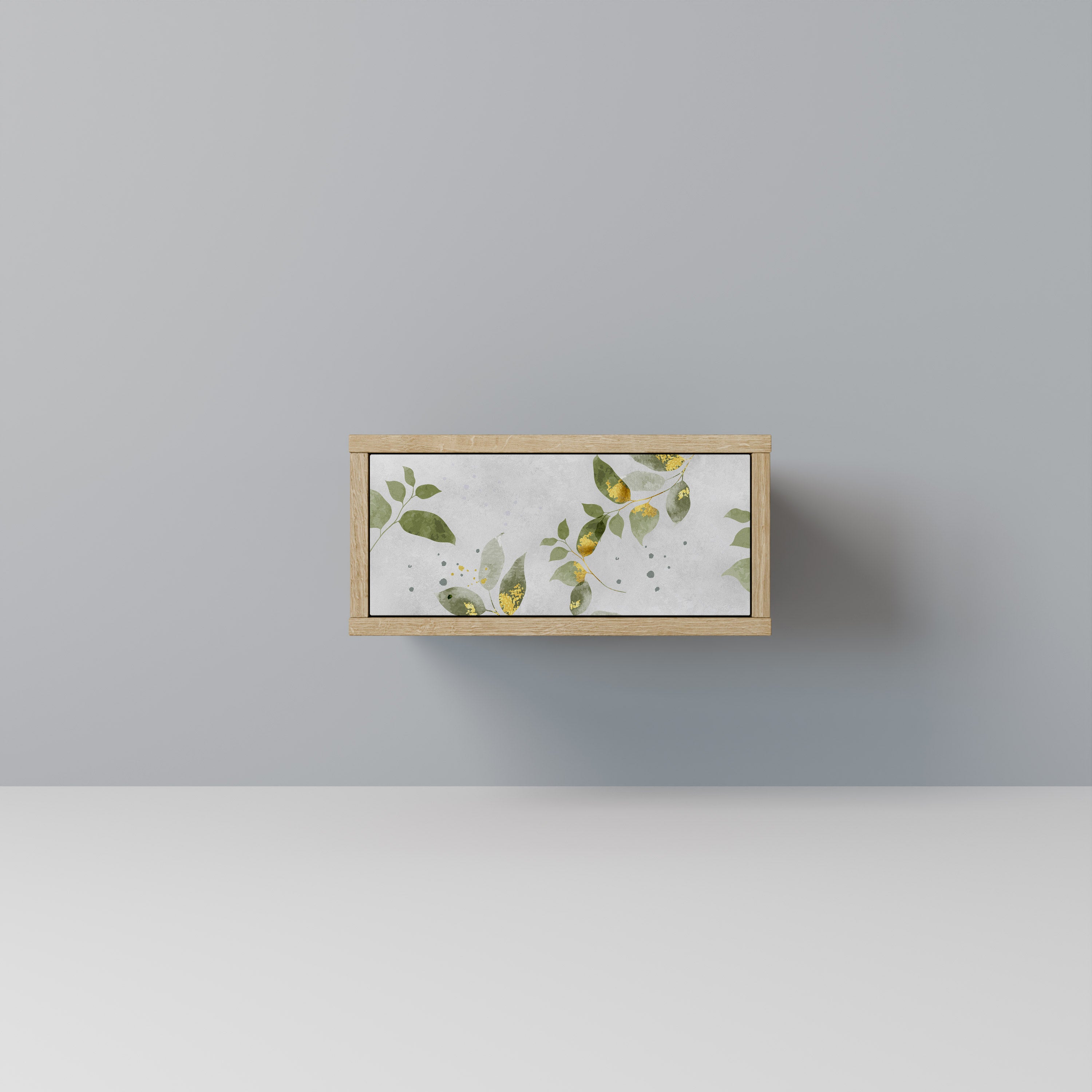Mesita de noche ELEGANT BOTANICS efecto roble