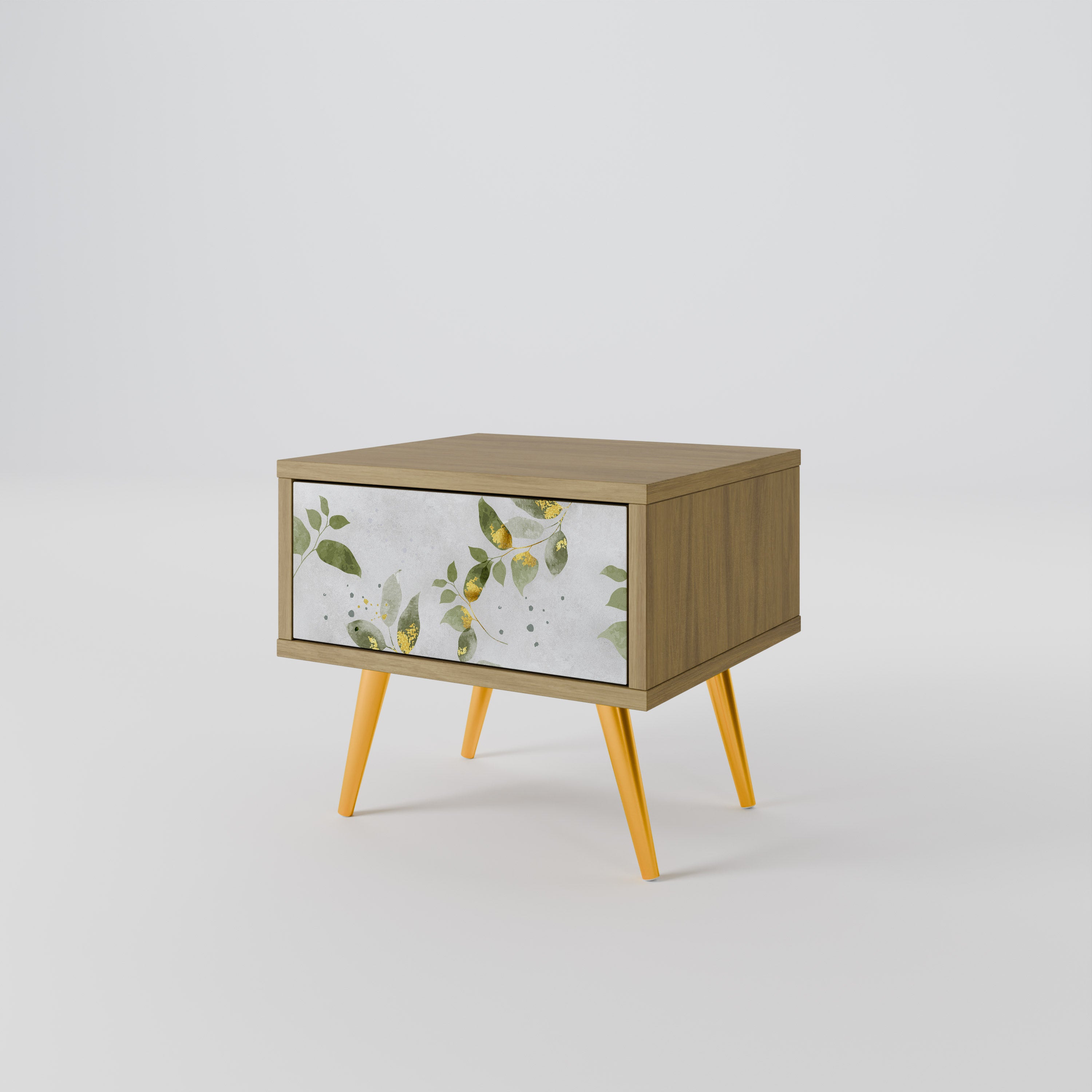 Mesita de noche ELEGANT BOTANICS efecto roble