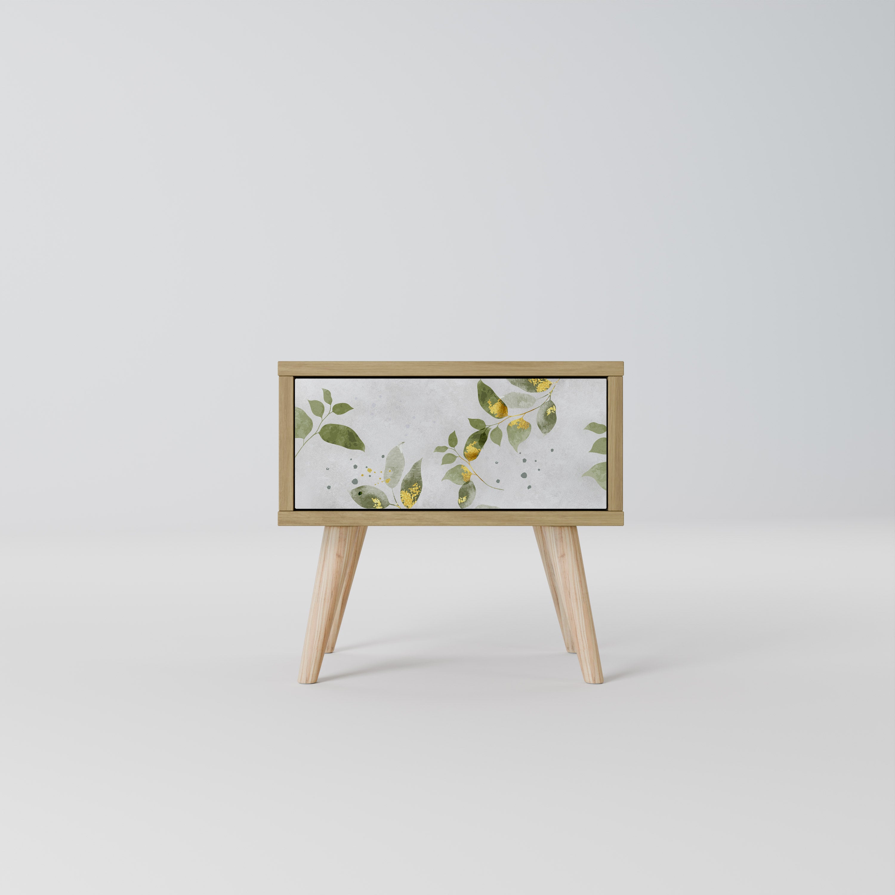 Mesita de noche ELEGANT BOTANICS efecto roble