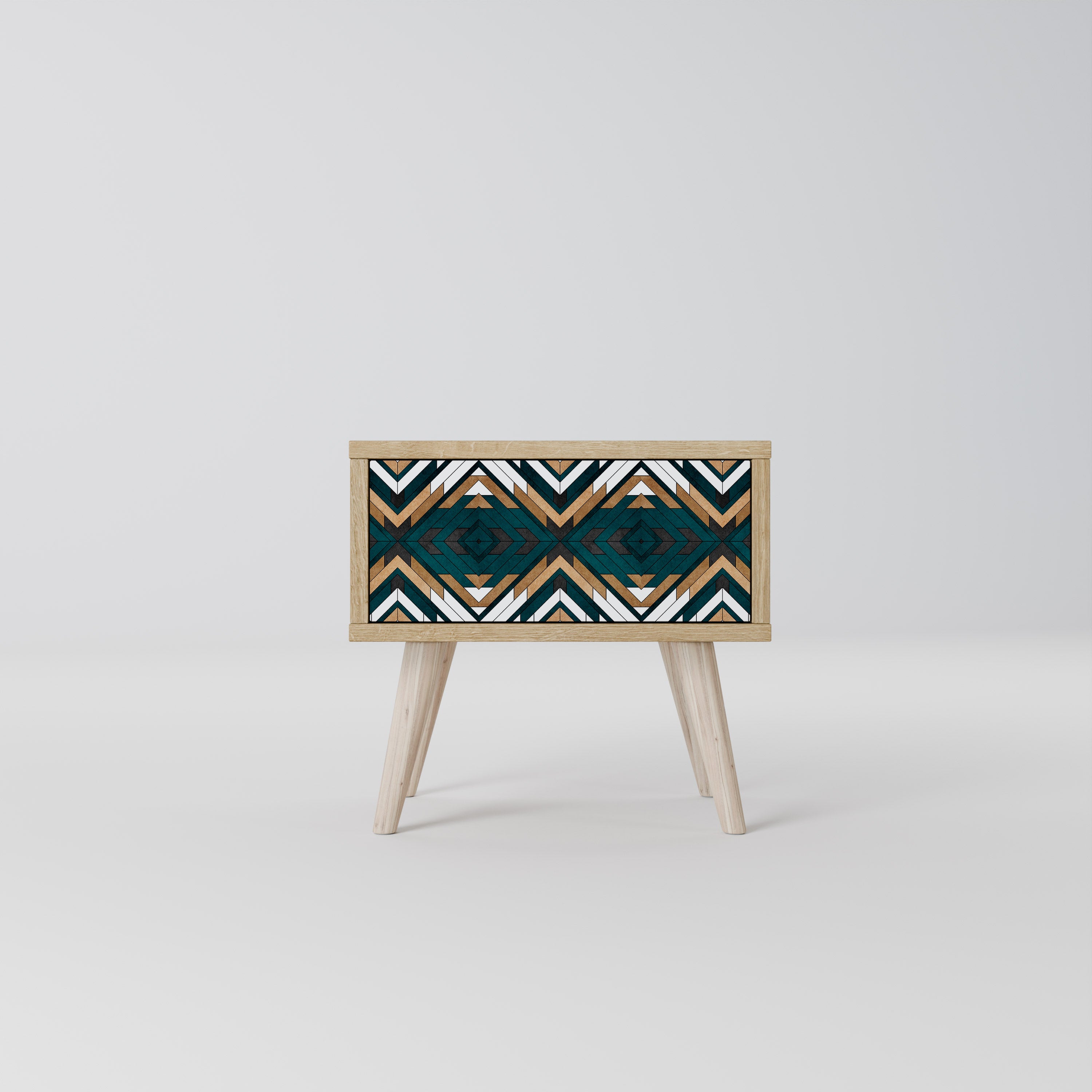 ARTISTIC GEOMETRY Nightstand in Oak Effect