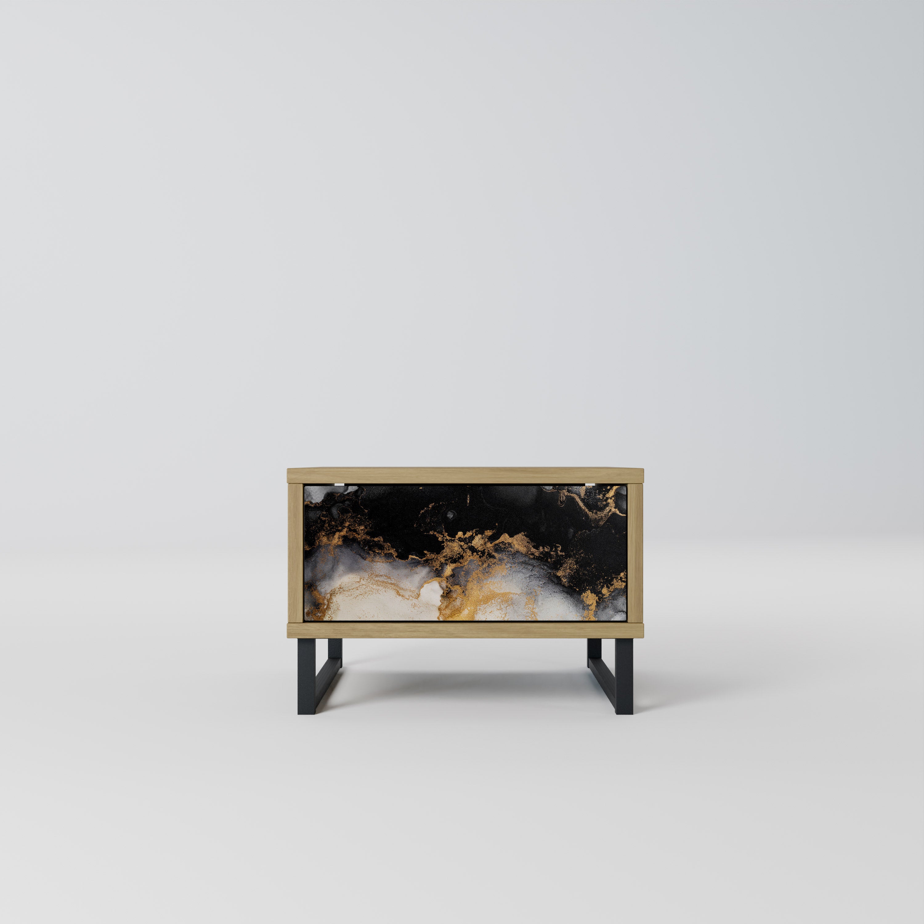Mesita de noche MARBLE OF TOMORROW efecto roble