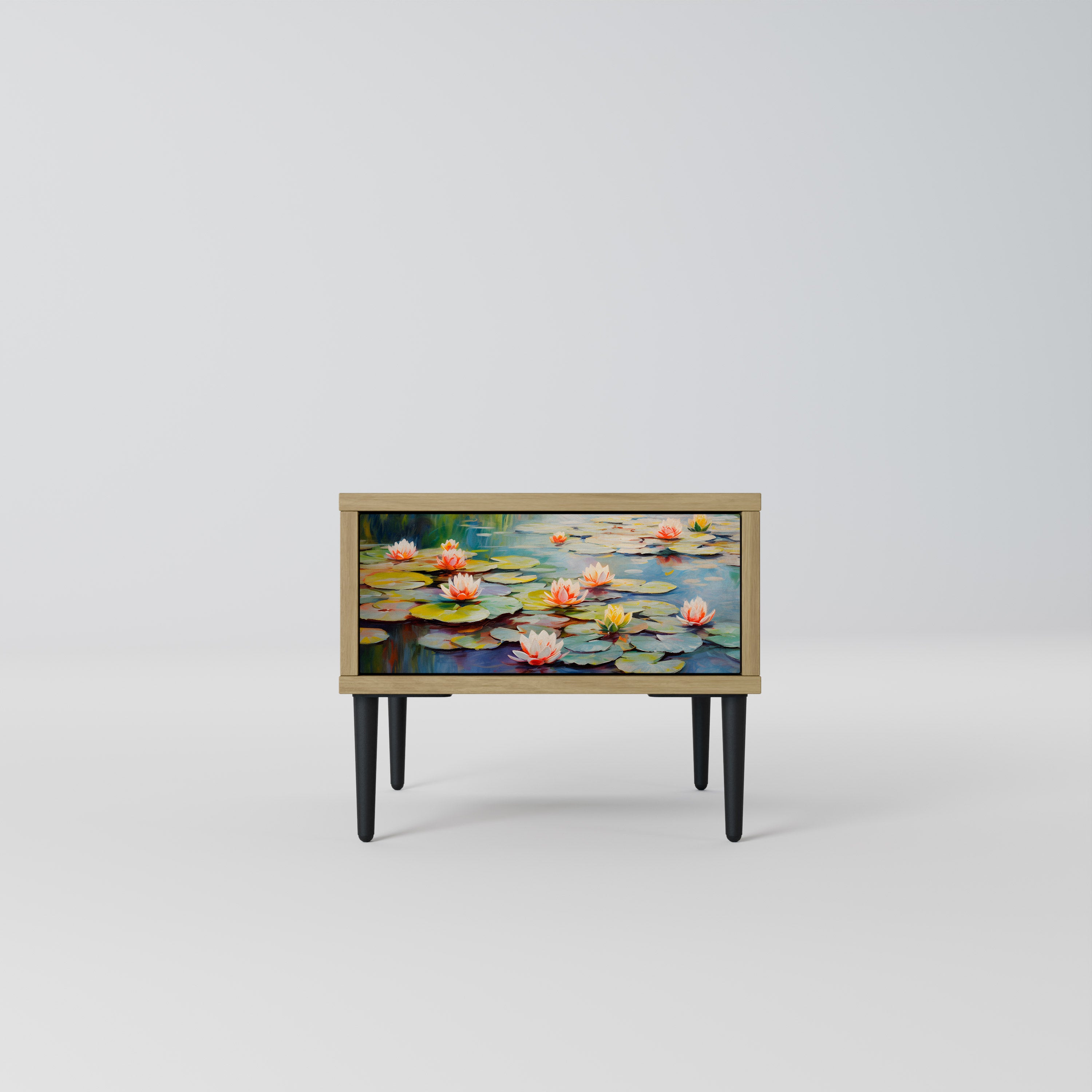 Mesita de noche BLOOMING WATERS efecto roble