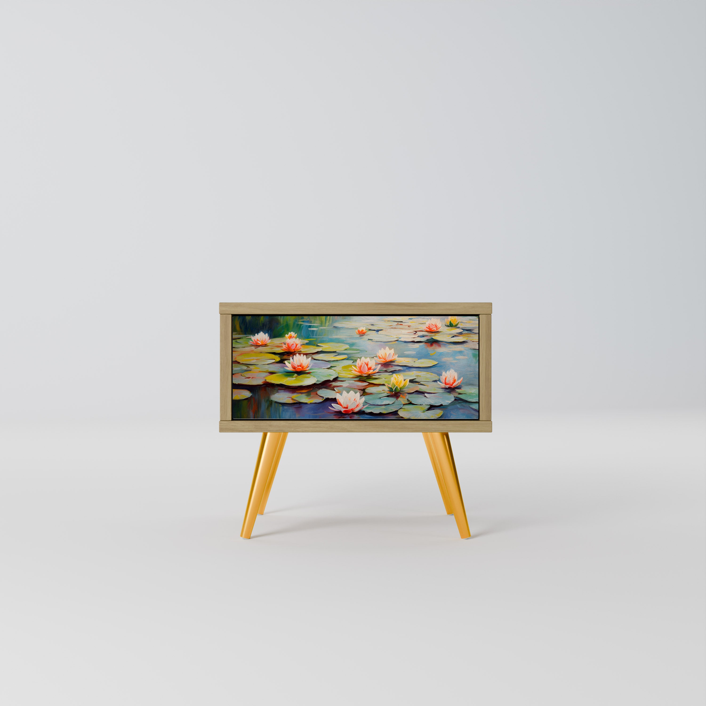 Mesita de noche BLOOMING WATERS efecto roble