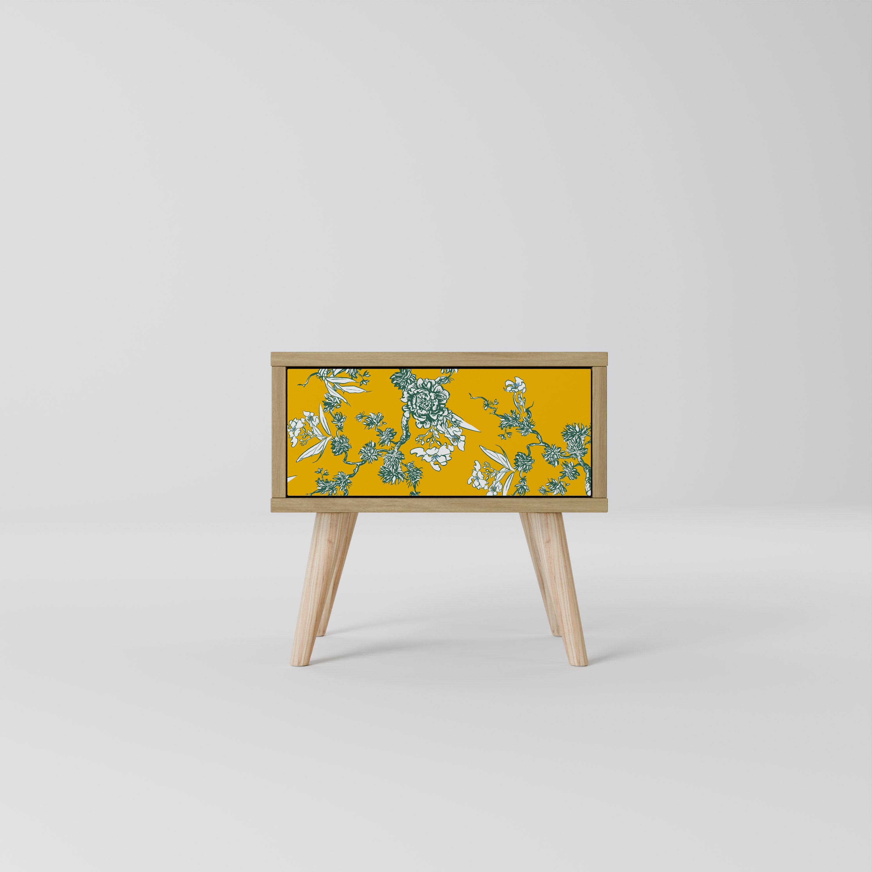 Mesita de noche YELLOW CHINOISERIE efecto roble