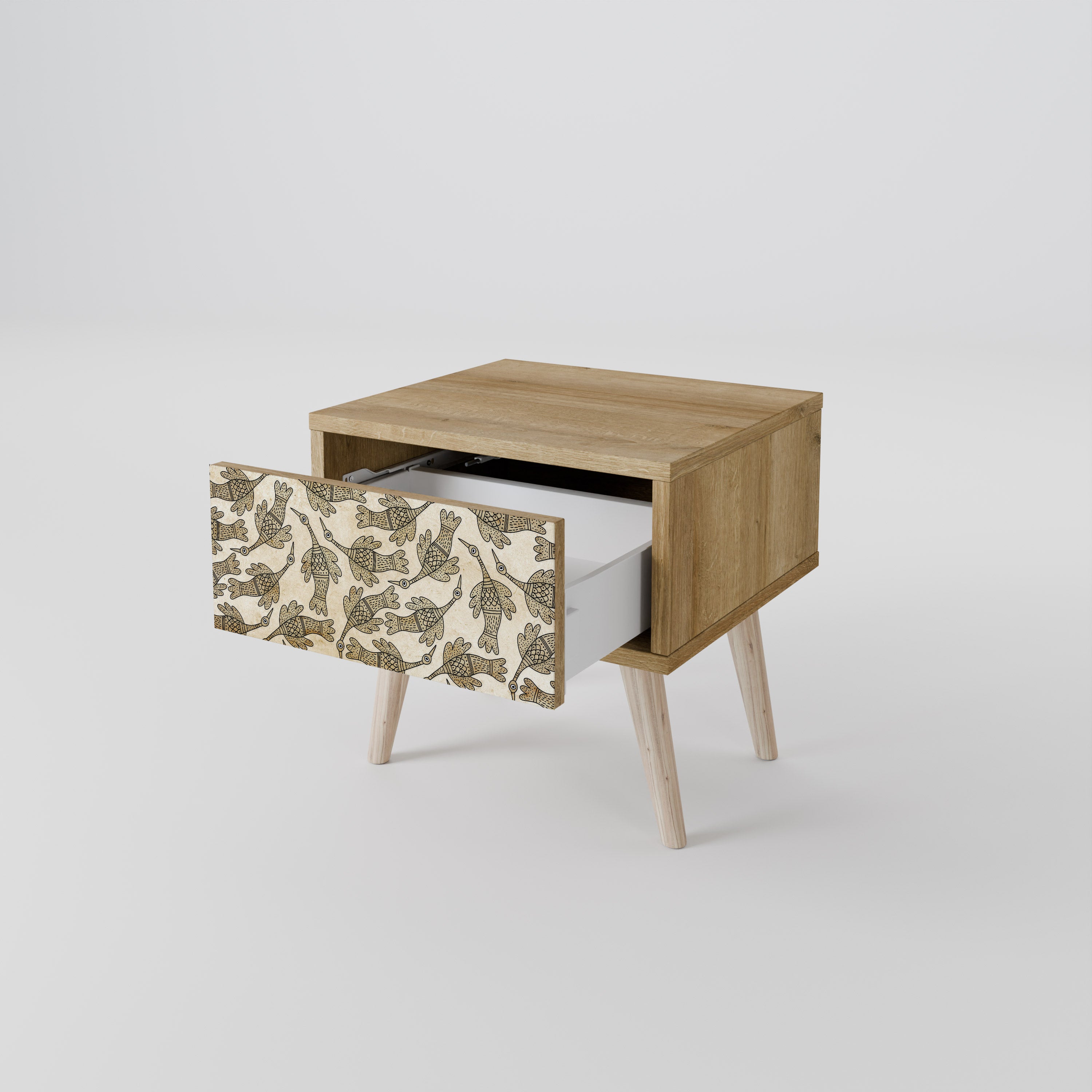 ALMONDINE SONGBIRD Nightstand in Oak Effect