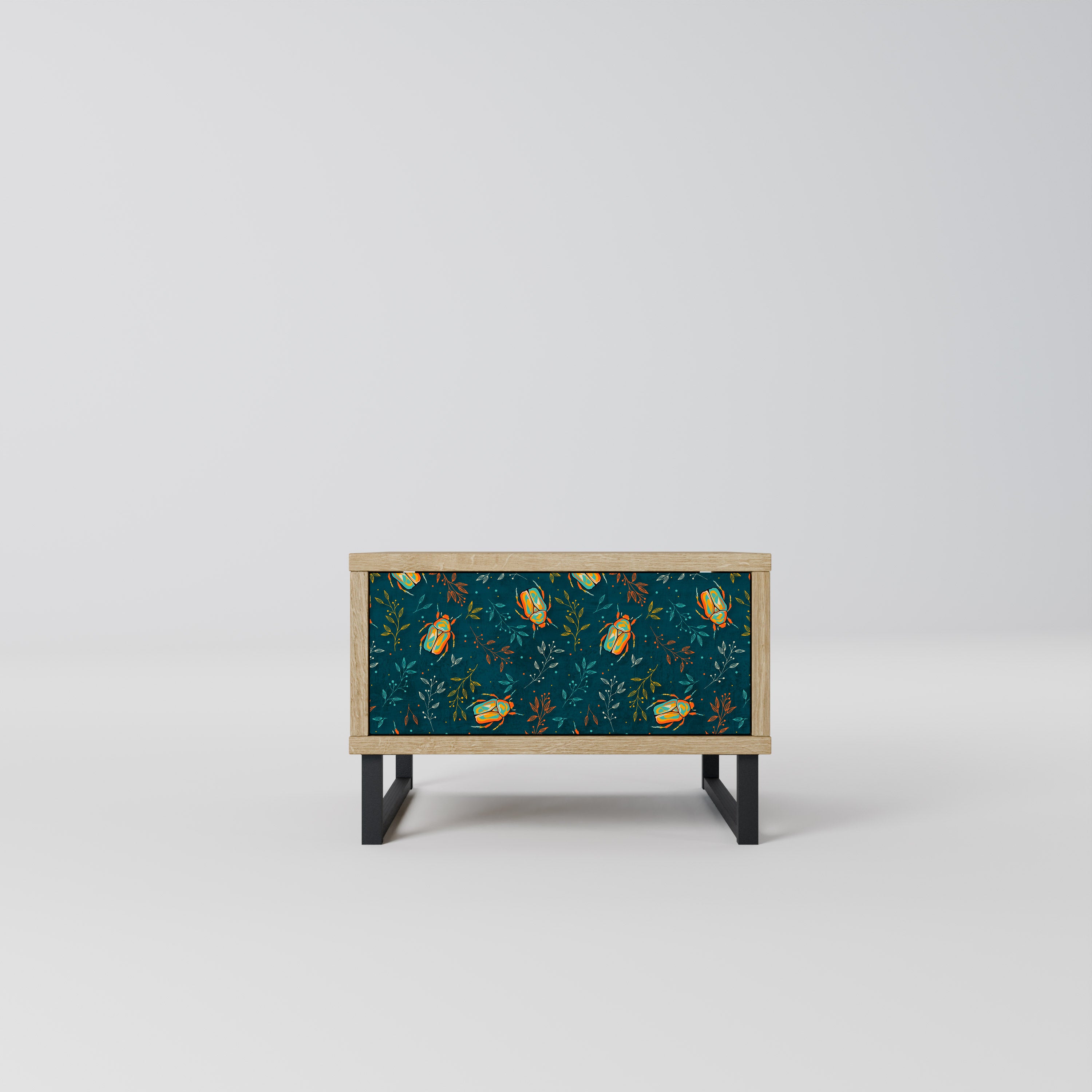 Mesita de noche AUTUMN INSECTS efecto roble