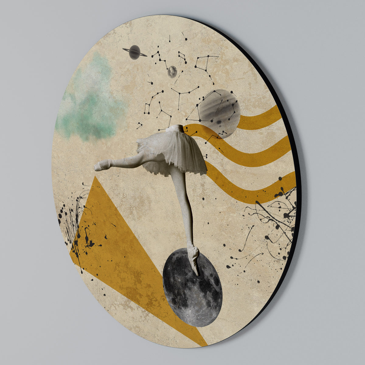 SHAPES OF BALLERINA Arte de pared redondo
