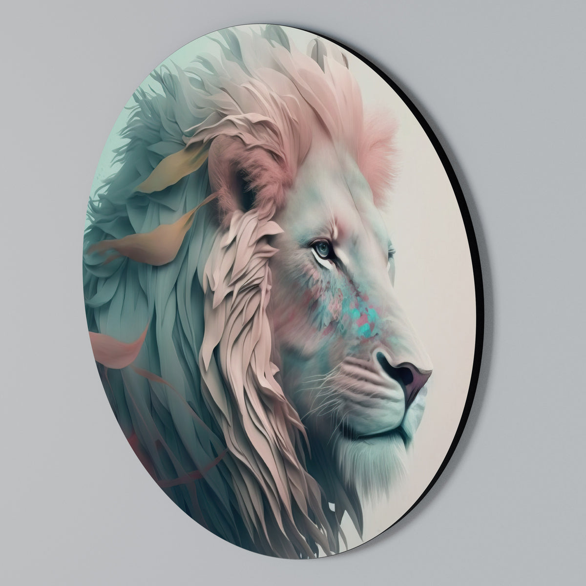 LUMINOUS LION MAJESTY Round Wall Art