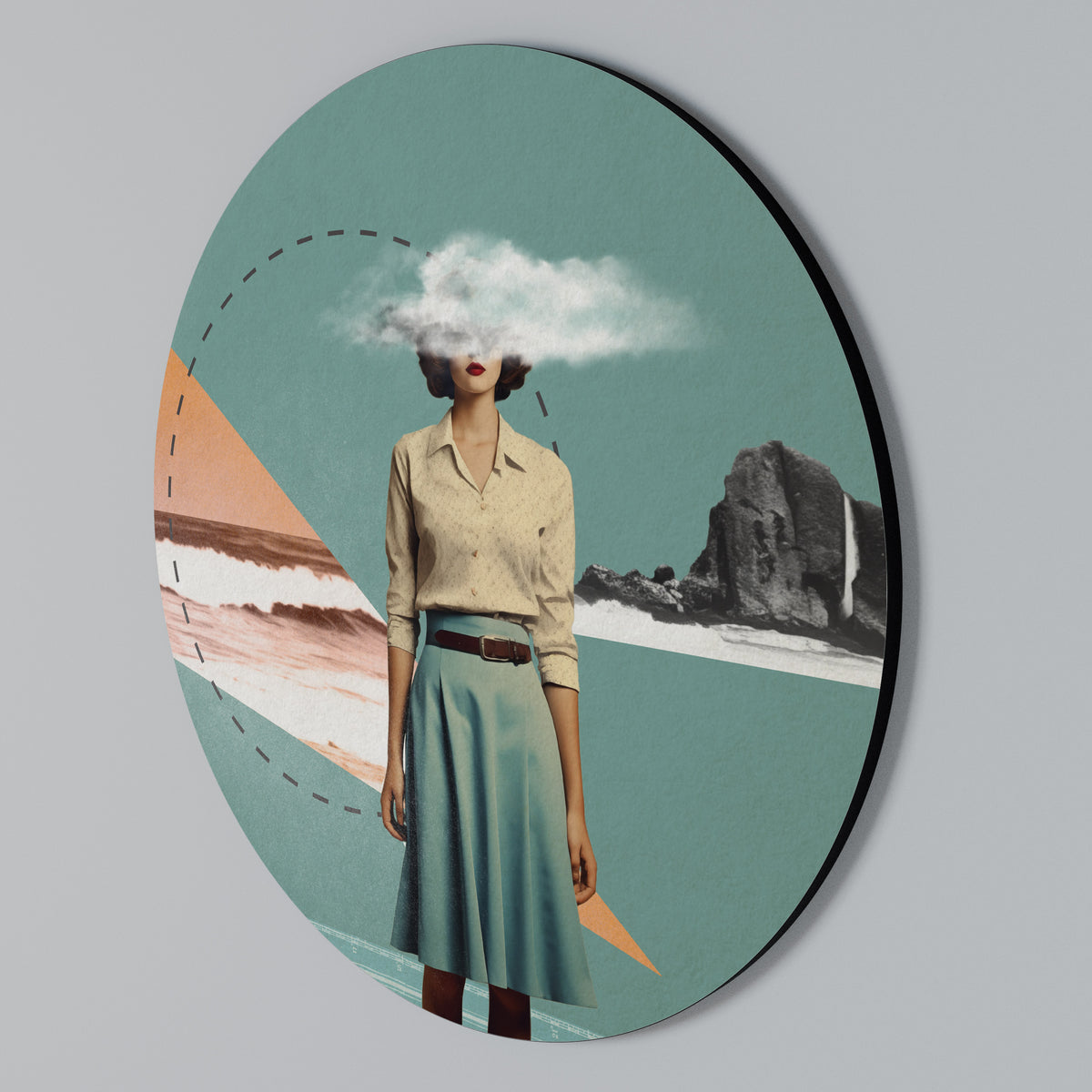 RETRO RESONANCE Arte de pared redondo