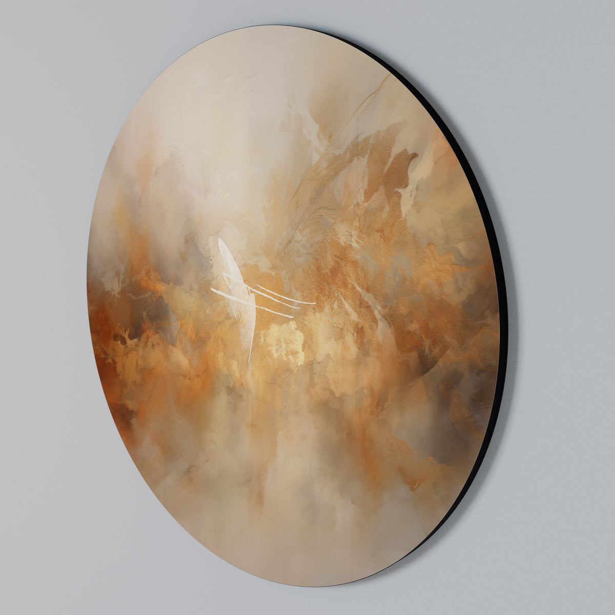 AMBER WHISPERS Arte de pared redondo