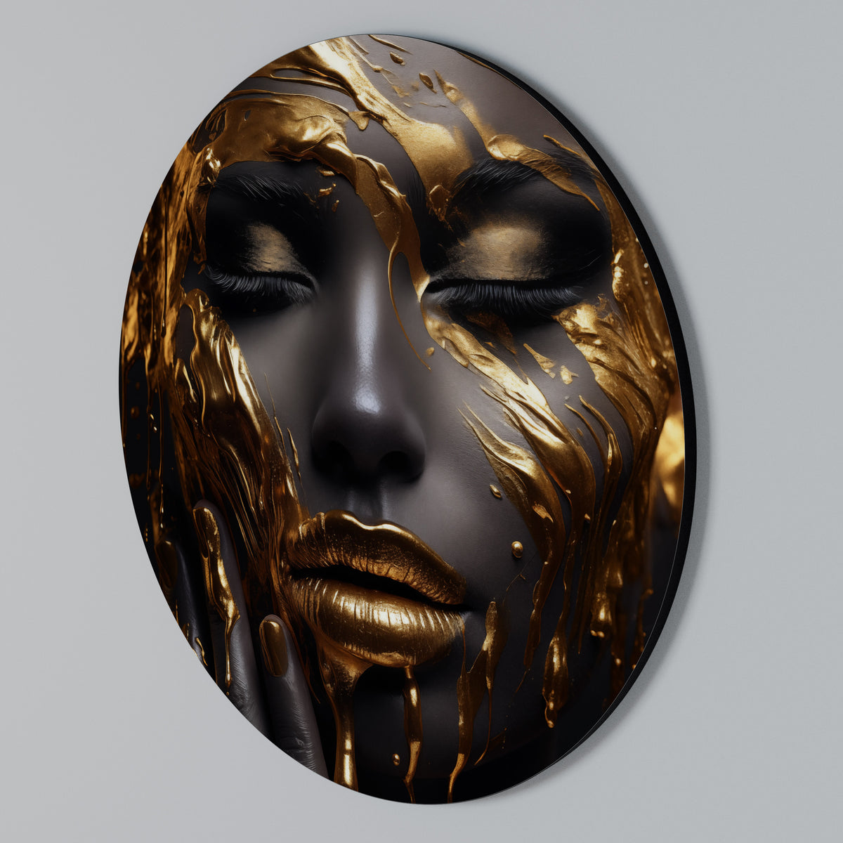 GOLDEN GODDESS Arte de pared redondo