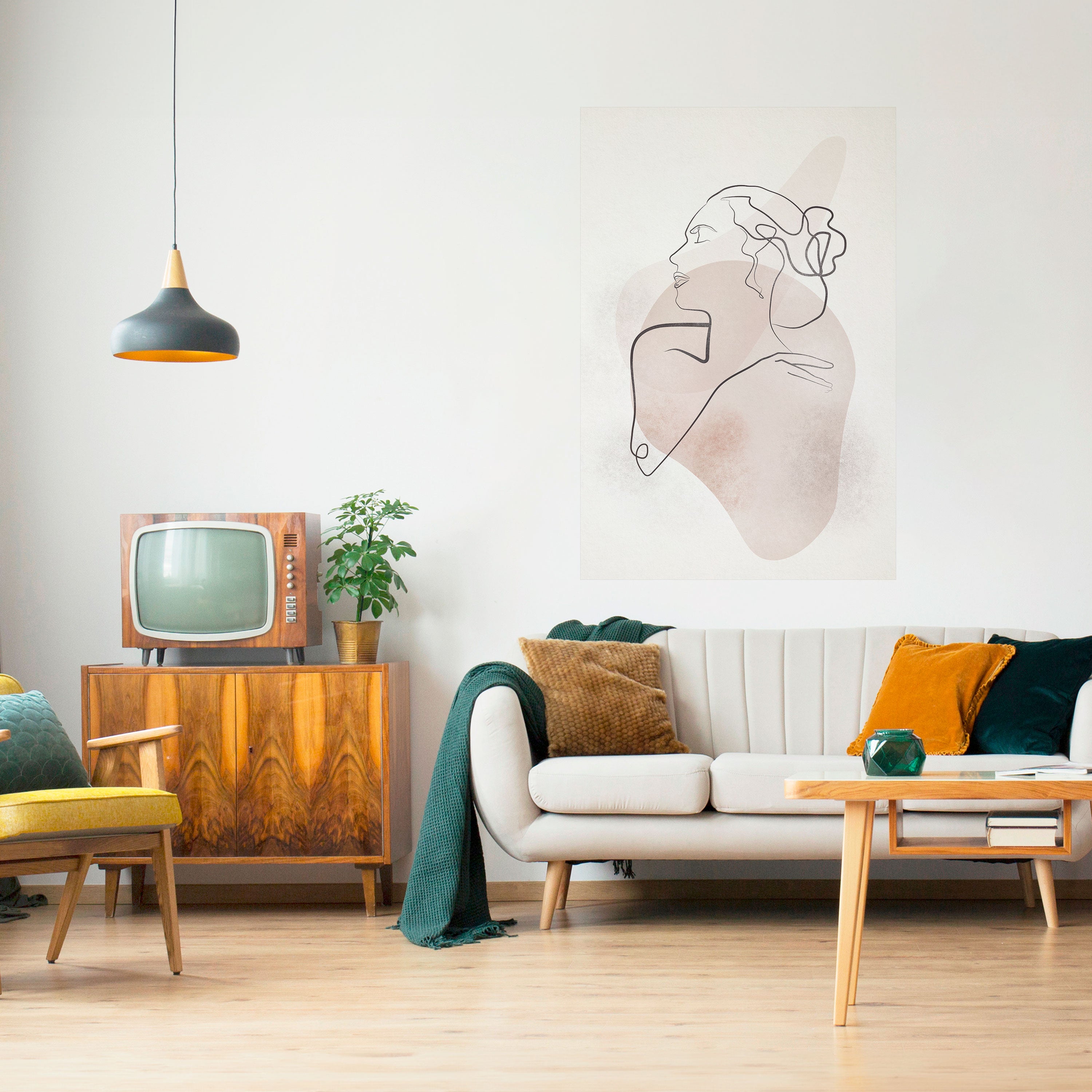 GRACEFUL LINES Peel and Stick Vertical Poster