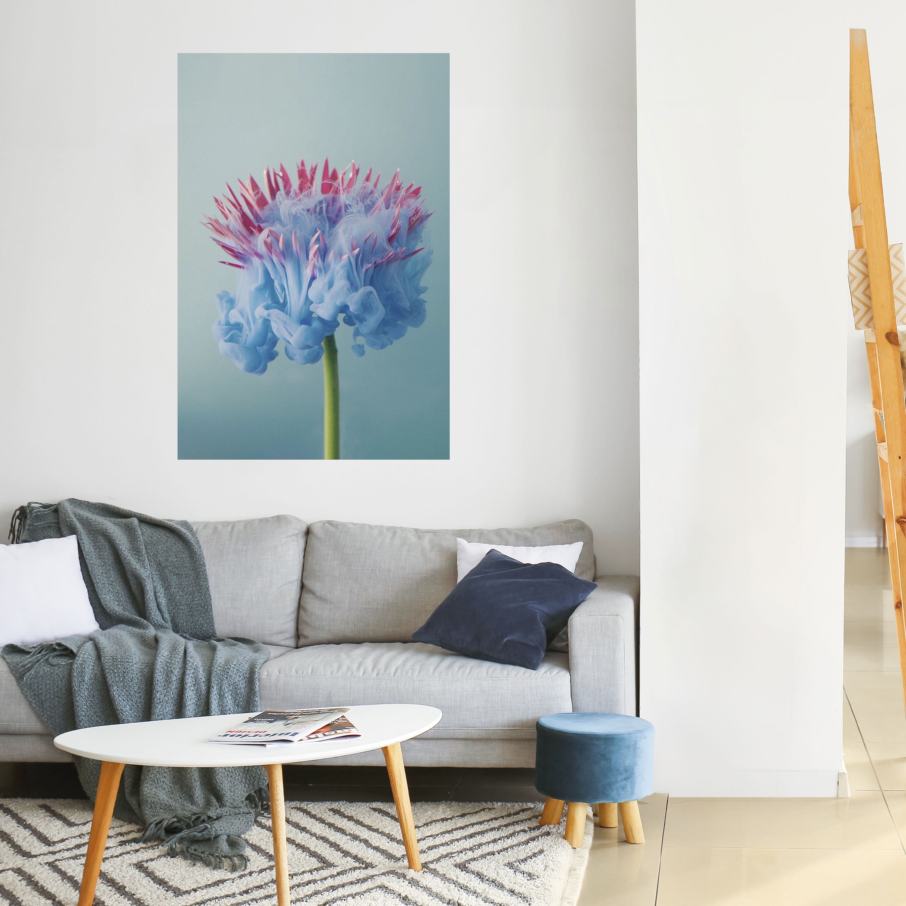 MISTY BLUE EXPLOSION Peel and Stick Vertical Poster